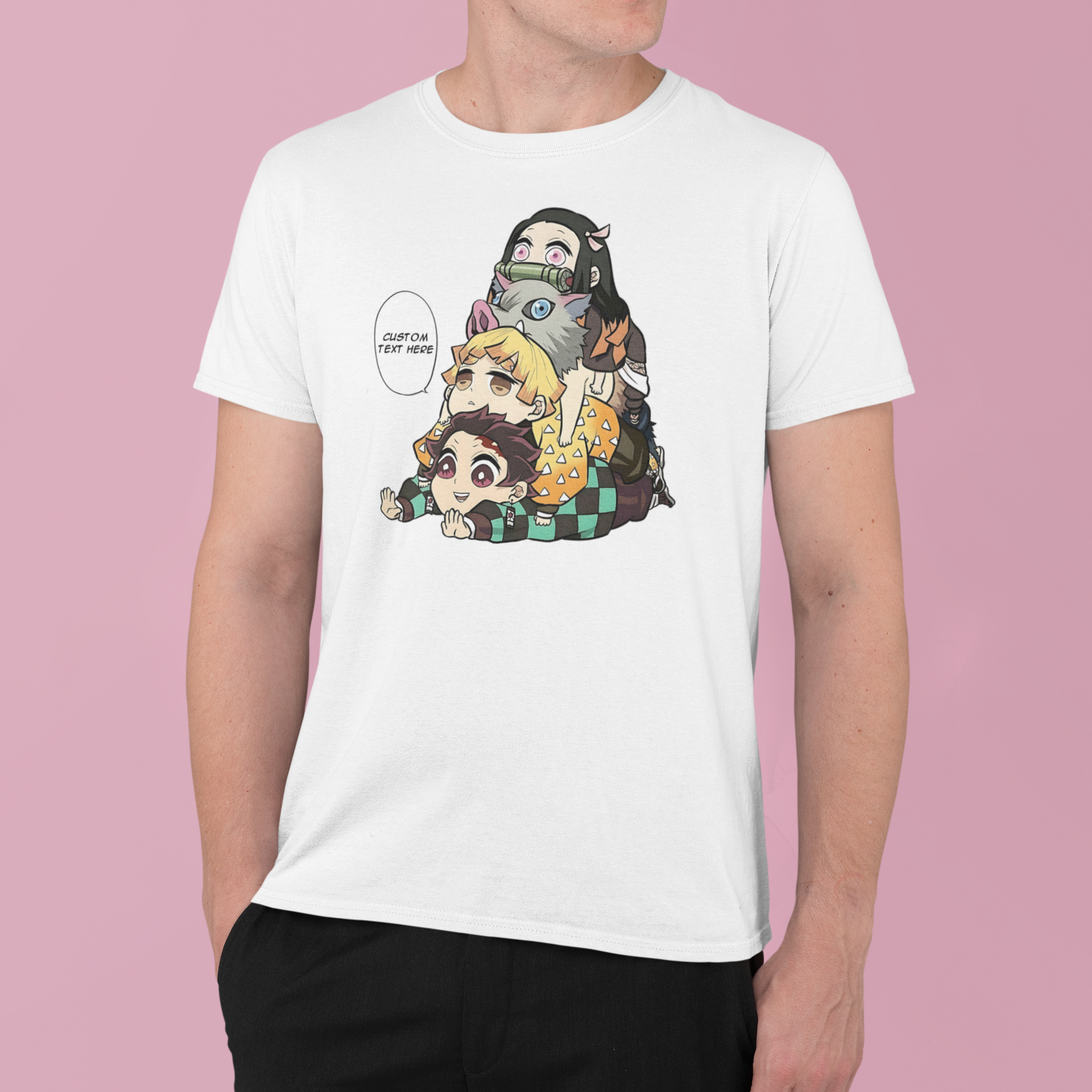 Demon Slayer Chibi: CUSTOM text –  Anime T-Shirt / Hoodie / Sweater | Cool Anime Streetwear