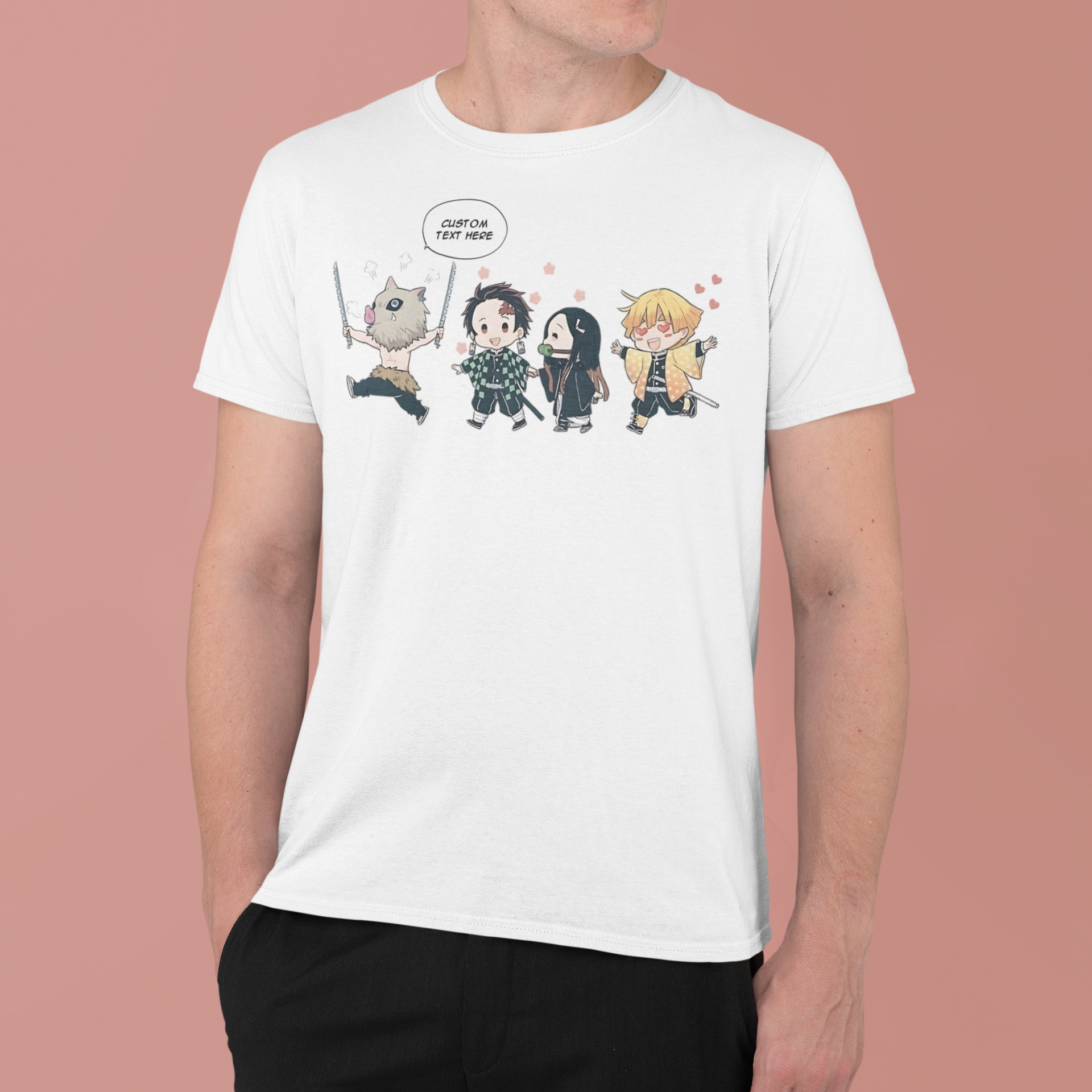 Demon Slayer Chibi: CUSTOM text –  Anime T-Shirt / Hoodie / Sweater | Cool Anime Streetwear