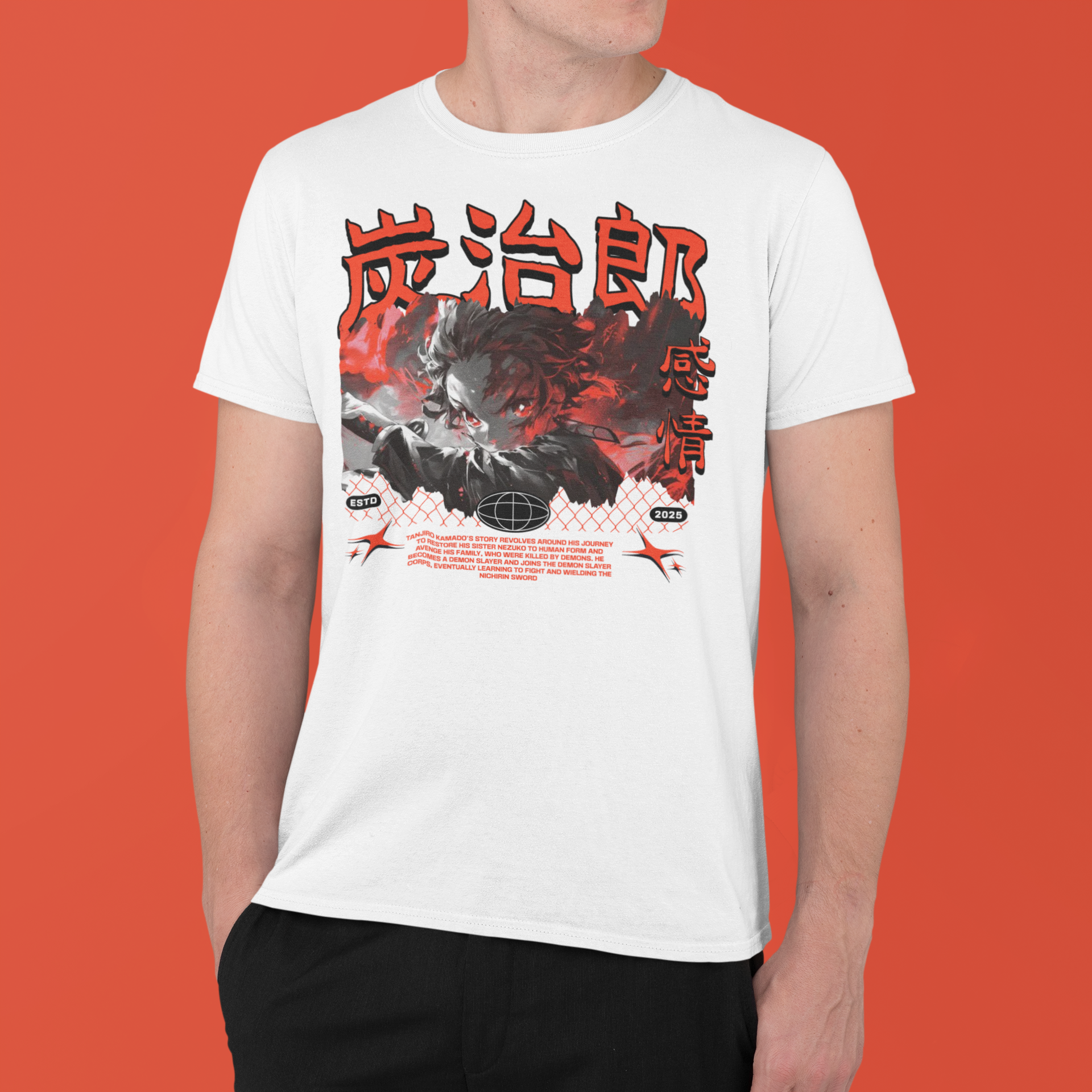 Demon Slayer: Tanjiro Kamado Red Flame –  Anime T-Shirt / Hoodie / Sweater | Cool Anime Streetwear