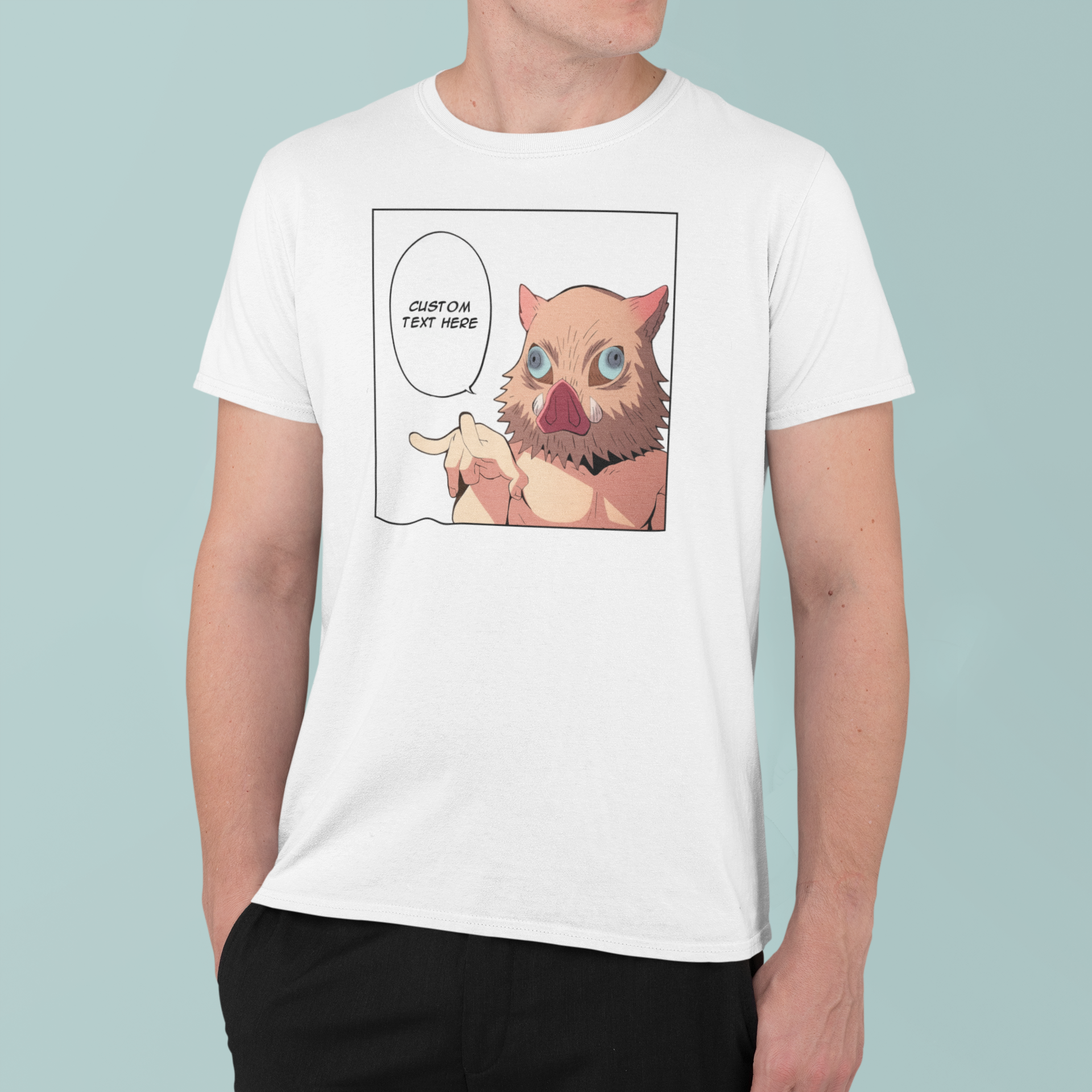 Demon Slayer Inosuke Hashibira: CUSTOM text –  Funny Anime T-Shirt / Hoodie / Sweater | Cool Cute Anime Streetwear