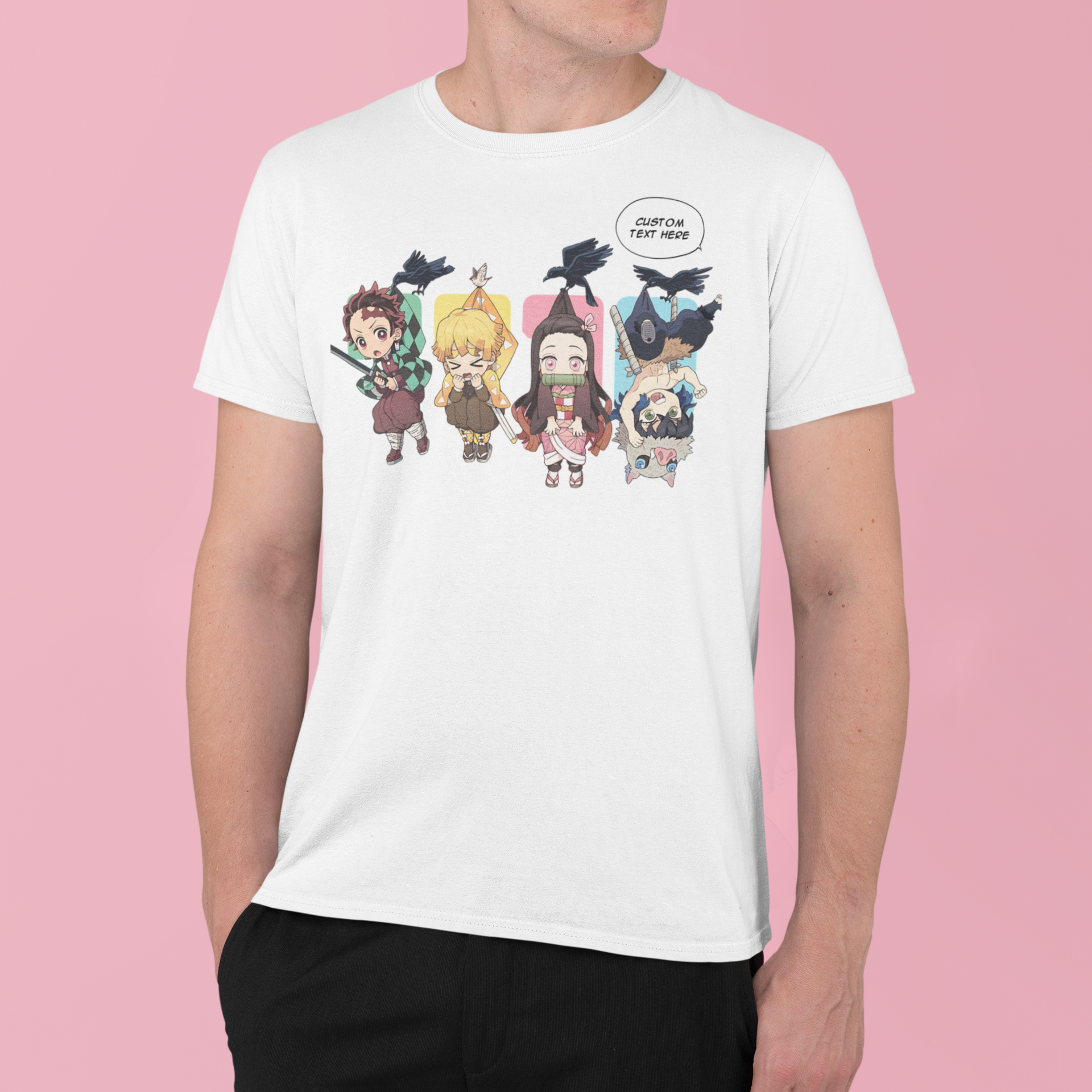 Demon Slayer Chibi: CUSTOM text –  Anime T-Shirt / Hoodie / Sweater | Cool Anime Streetwear