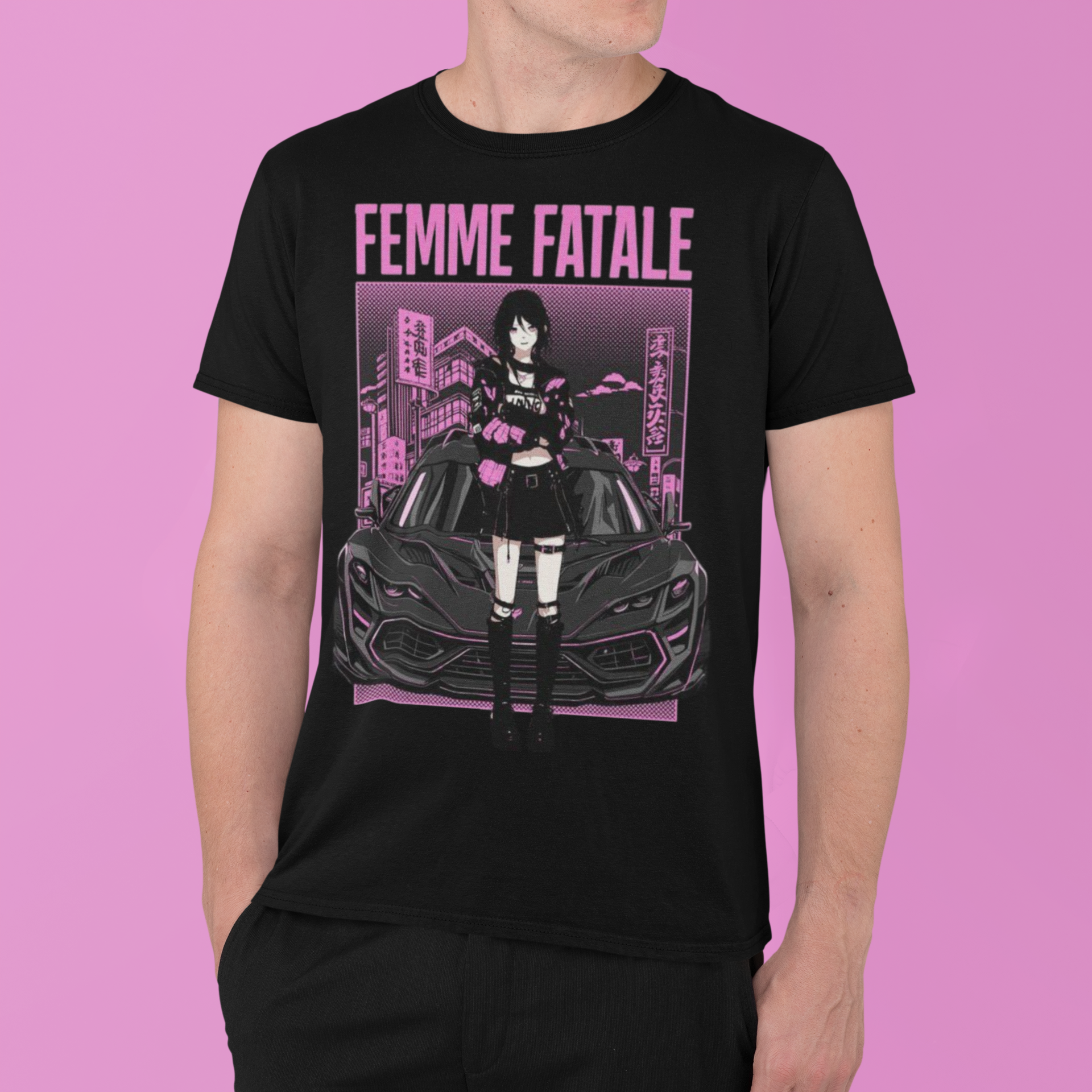 Femme Fatale: Car Girl –  Anime T-Shirt / Hoodie / Sweater | Cool Anime Tokyo-Style Cyber-Punk Streetwear