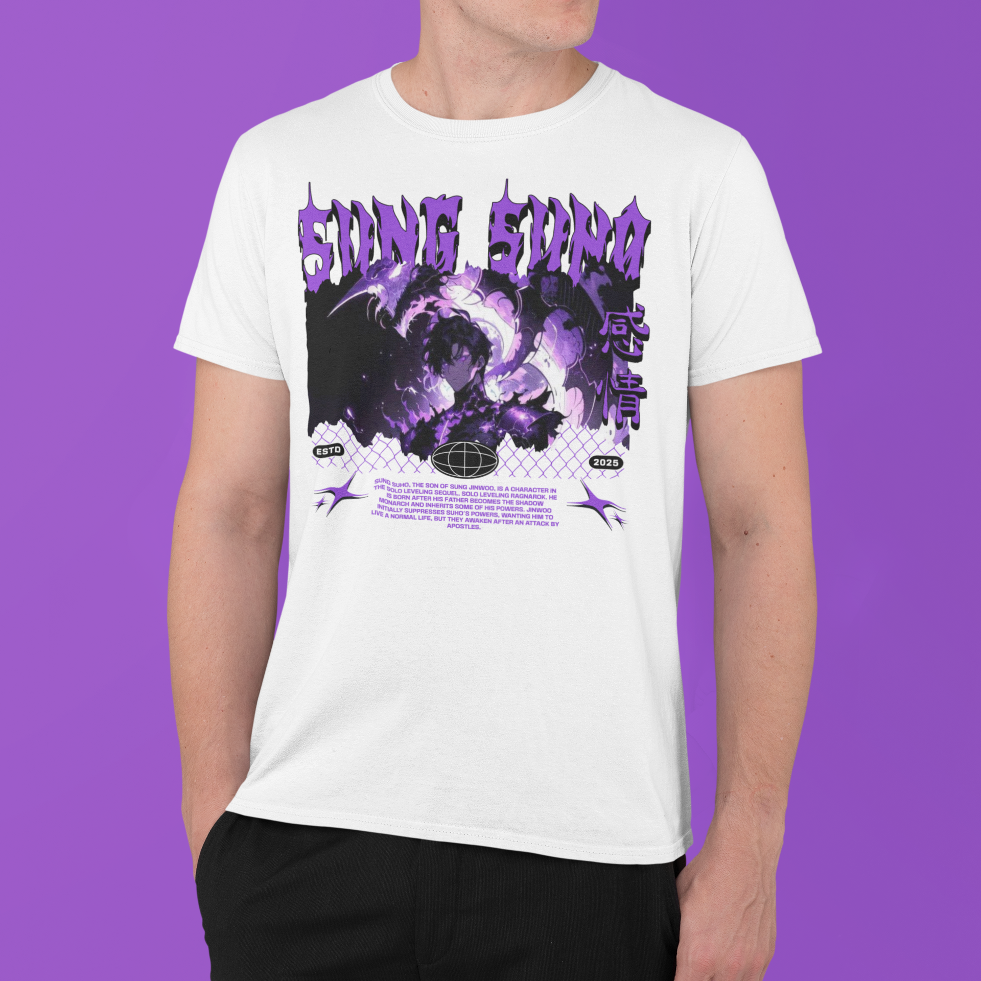 Solo Leveling Ragnarok: Sung Suho Purple Flame –  Anime T-Shirt / Hoodie / Sweater | Cool Anime Streetwear