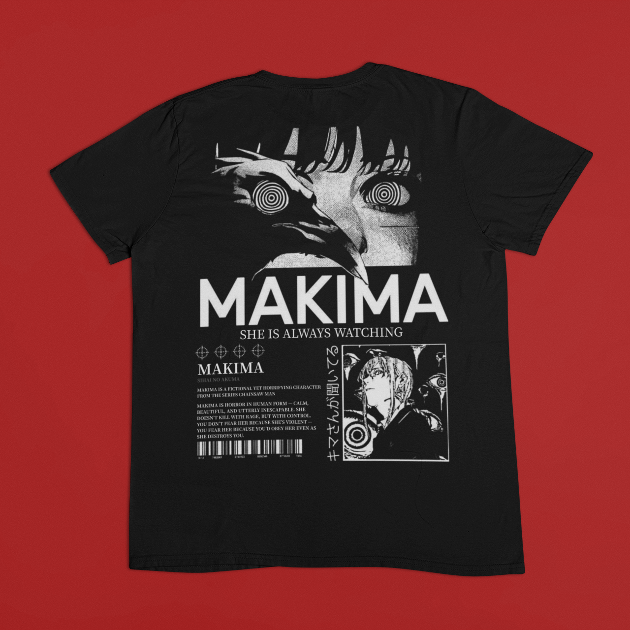 Chainsaw Man: Makima Control – Back Print Anime T-Shirt / Hoodie / Sweater | Cool Anime Streetwear
