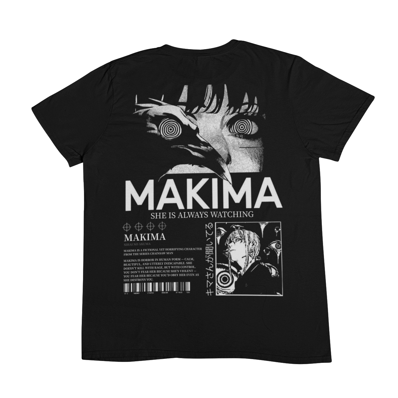 Chainsaw Man: Makima Control – Back Print Anime T-Shirt / Hoodie / Sweater | Cool Anime Streetwear