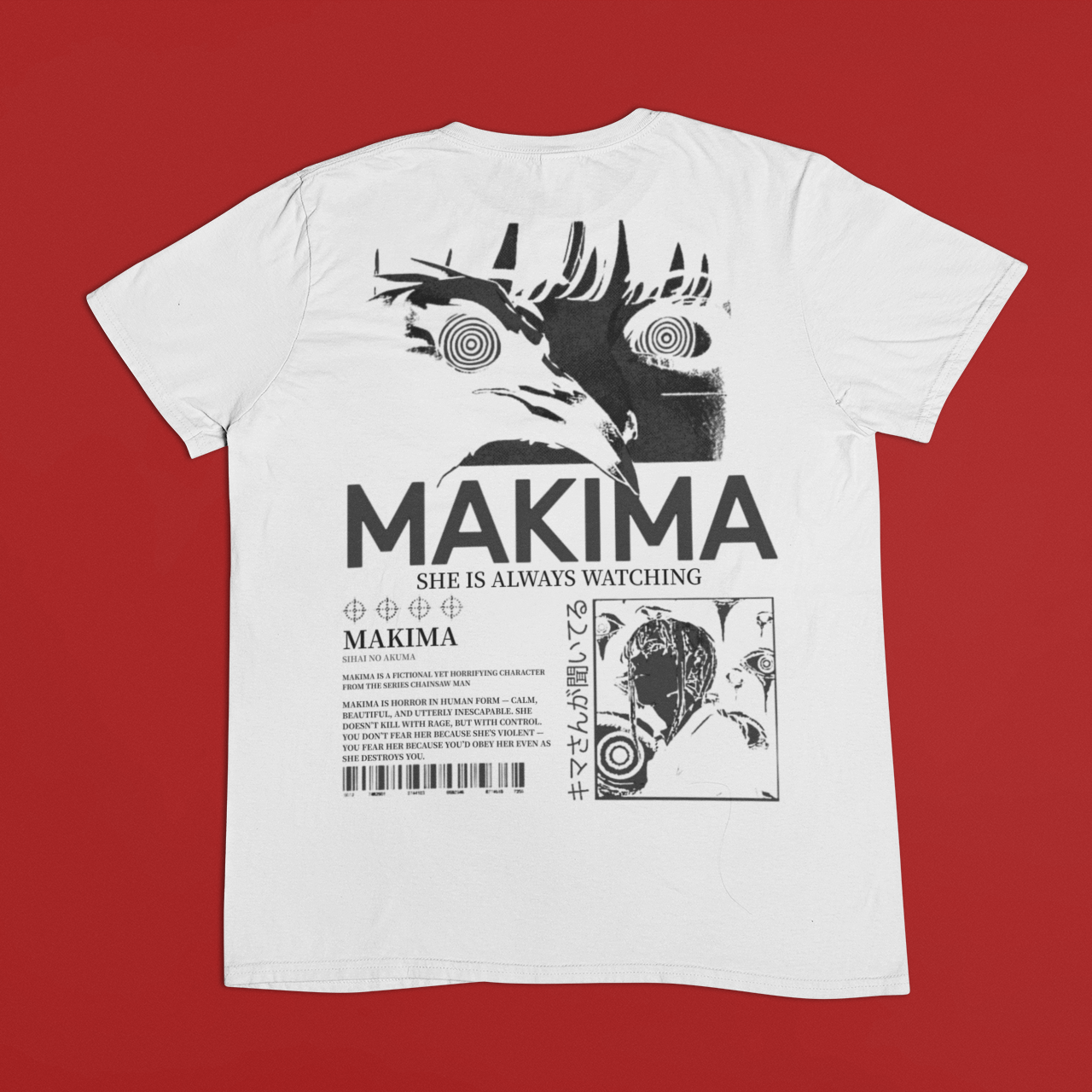 Chainsaw Man: Makima Control – Back Print Anime T-Shirt / Hoodie / Sweater | Cool Anime Streetwear