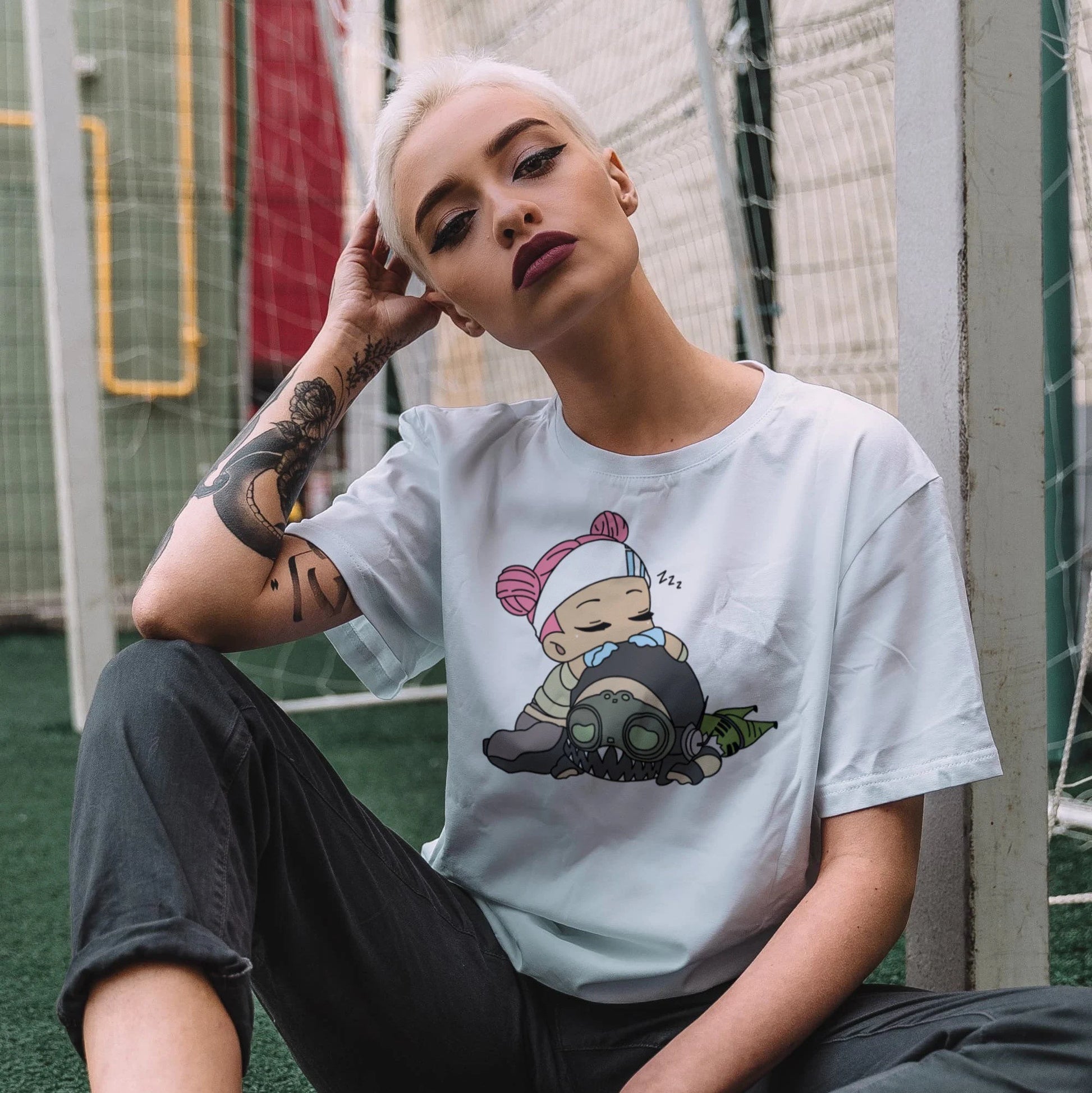 Lifeline & Octane Apex Legends - Octane and Lifeline Chibi Cute Sleepy Art Unisex T-Shirt