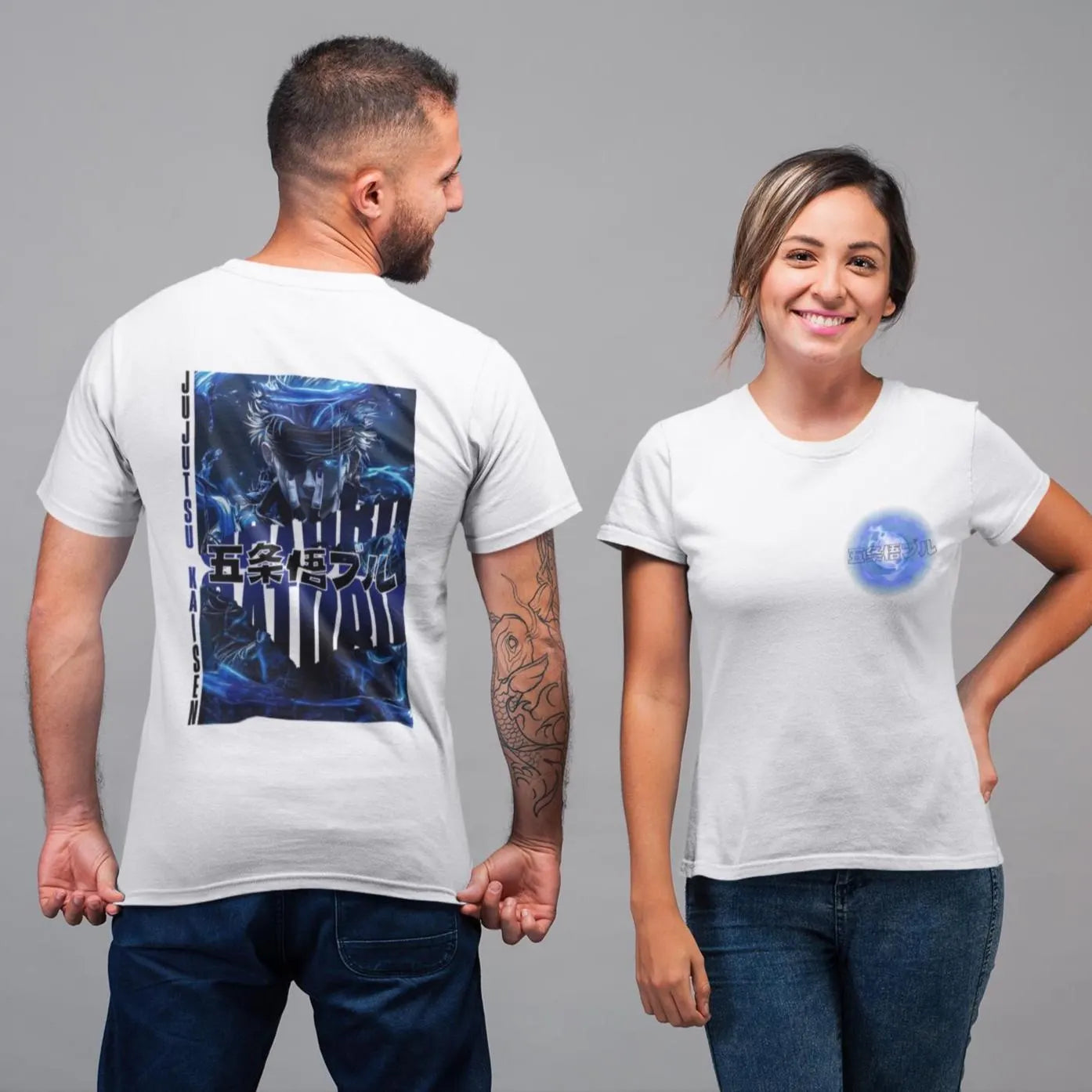 Jujutsu Kaisen: Satoru Gojo –  Anime Neon T-Shirt / Hoodie / Sweater Front & Back Graphic Tee | Anime Streetwear