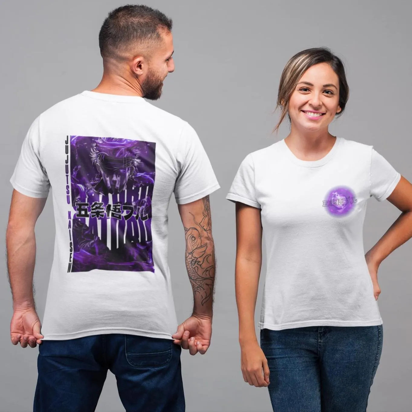 Jujutsu Kaisen: Satoru Gojo –  Anime Neon T-Shirt / Hoodie / Sweater Front & Back Graphic Tee | Anime Streetwear
