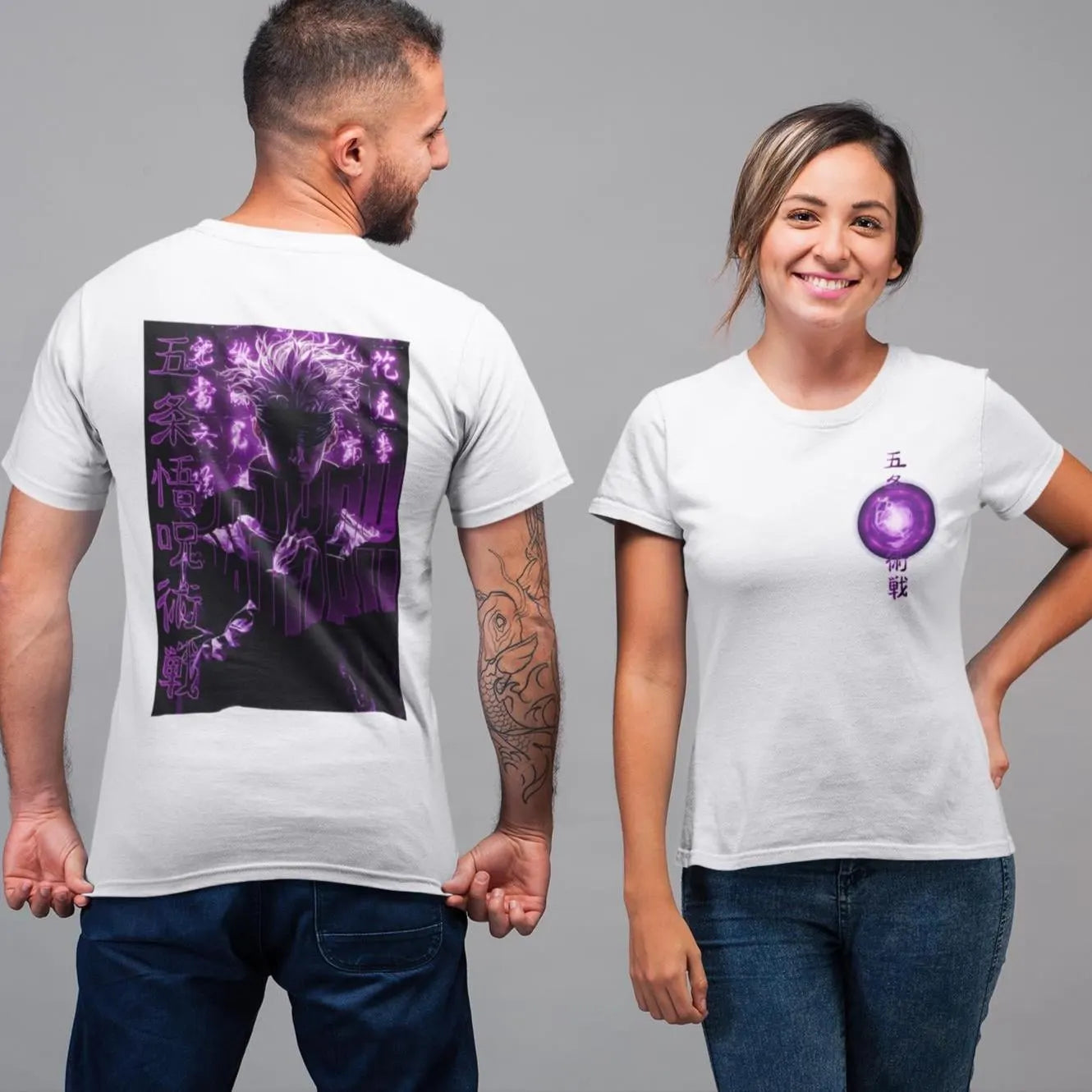 Jujutsu Kaisen: Satoru Gojo –  Anime Neon T-Shirt / Hoodie / Sweater Front & Back Graphic Tee | Anime Streetwear