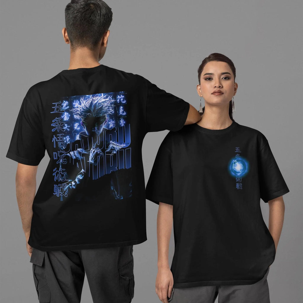 Jujutsu Kaisen: Satoru Gojo –  Anime Neon T-Shirt / Hoodie / Sweater Front & Back Graphic Tee | Anime Streetwear