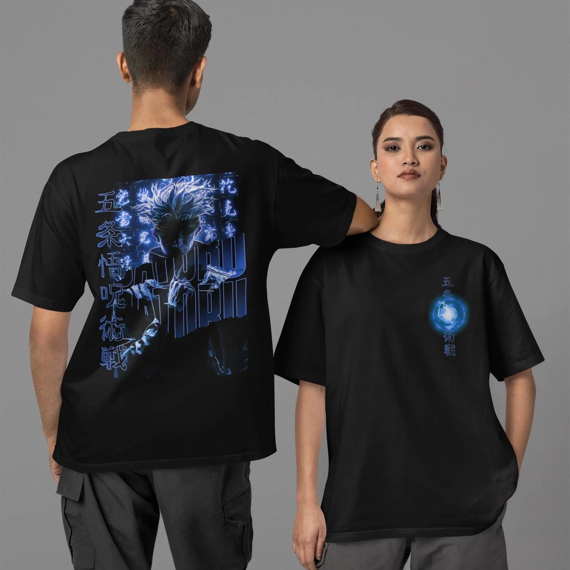 Jujutsu Kaisen: Satoru Gojo –  Anime Neon T-Shirt / Hoodie / Sweater Front & Back Graphic Tee | Anime Streetwear