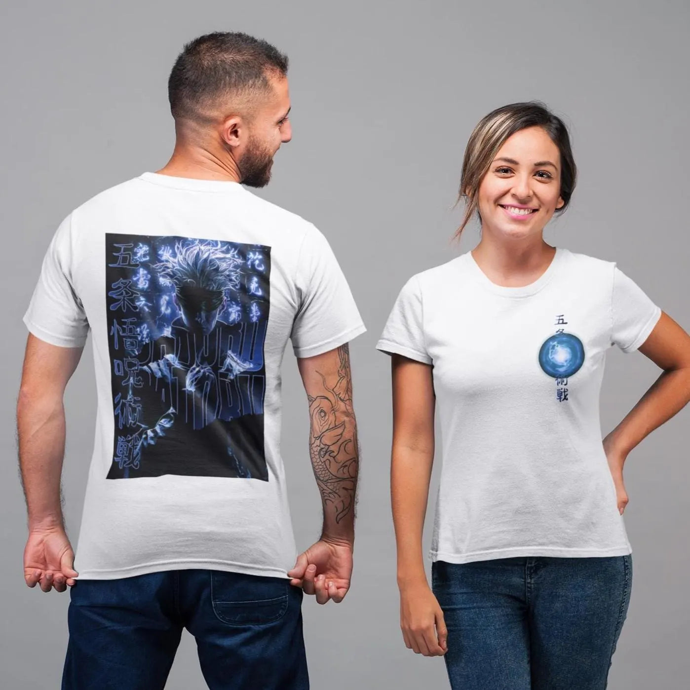 Jujutsu Kaisen: Satoru Gojo –  Anime Neon T-Shirt / Hoodie / Sweater Front & Back Graphic Tee | Anime Streetwear