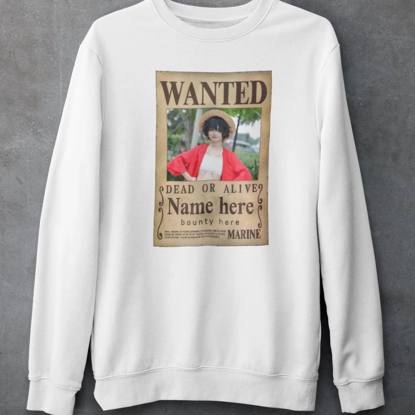 One Piece: CUSTOM Wanted Poster –  Personalised Anime T-Shirt / Hoodie / Sweater | Cool Anime Streetwear