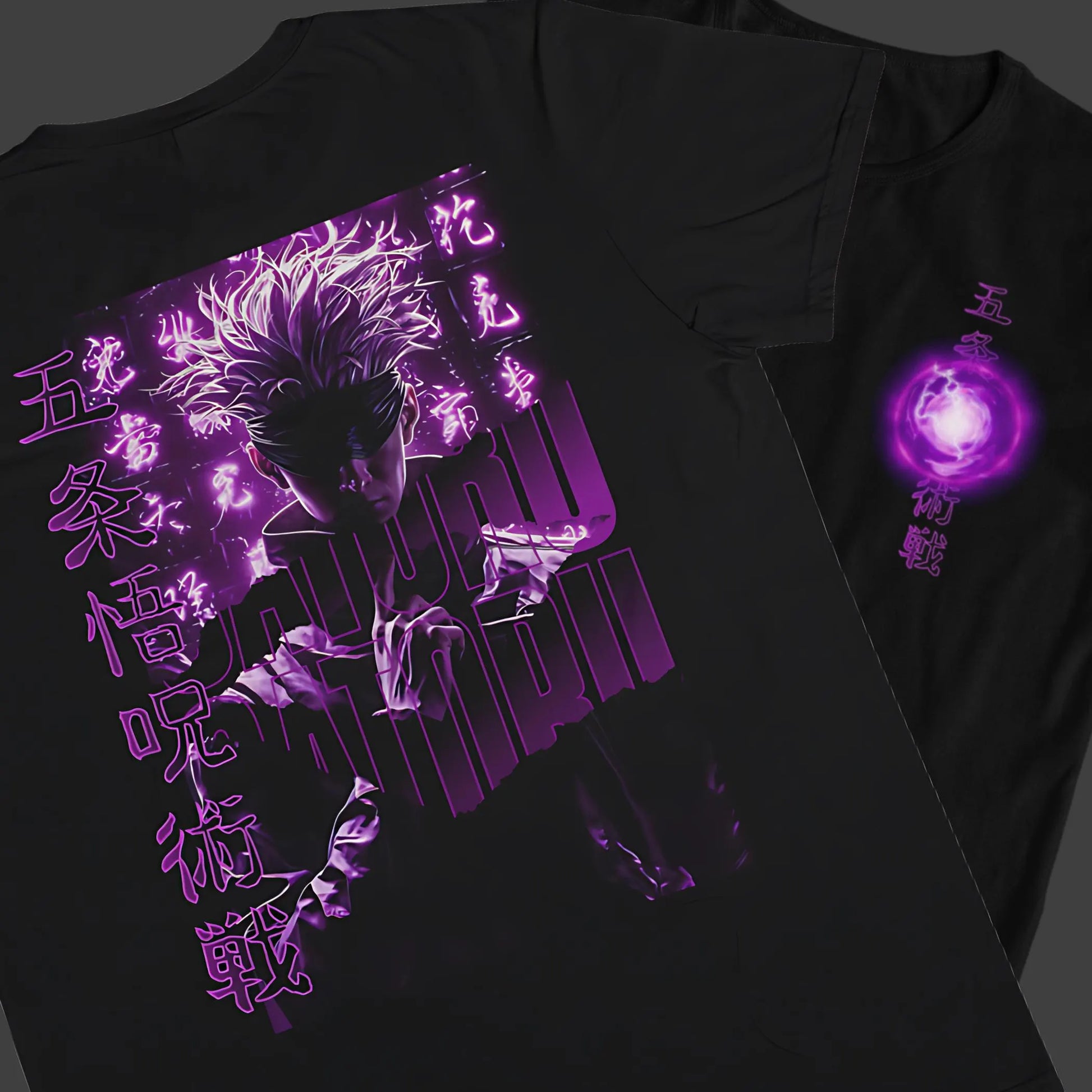 Jujutsu Kaisen: Satoru Gojo –  Anime Neon T-Shirt / Hoodie / Sweater Front & Back Graphic Tee | Anime Streetwear