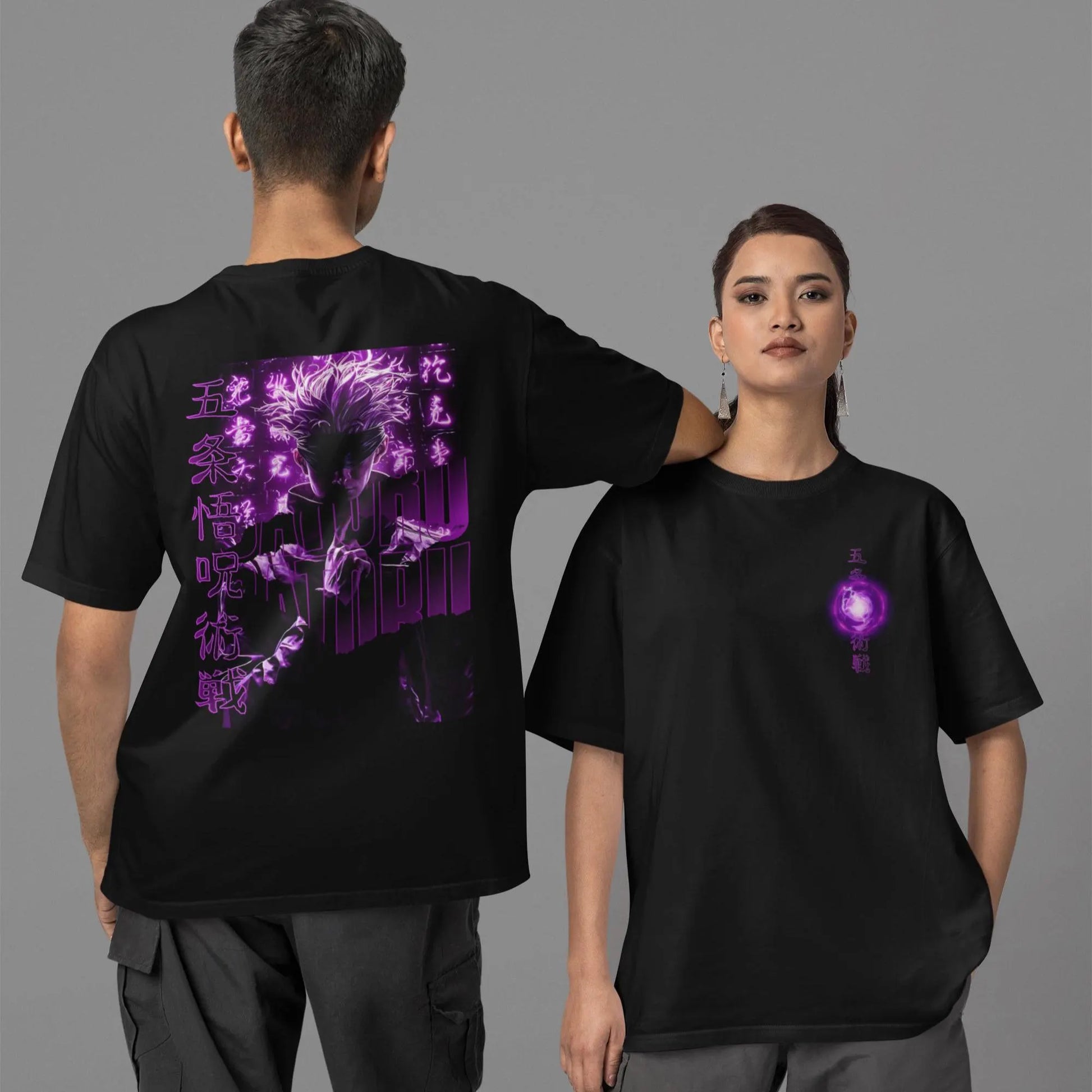 Jujutsu Kaisen: Satoru Gojo –  Anime Neon T-Shirt / Hoodie / Sweater Front & Back Graphic Tee | Anime Streetwear
