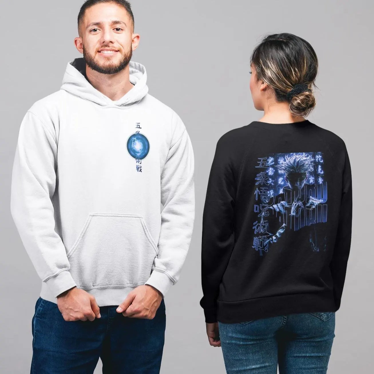 Jujutsu Kaisen: Satoru Gojo –  Anime Neon T-Shirt / Hoodie / Sweater Front & Back Graphic Tee | Anime Streetwear