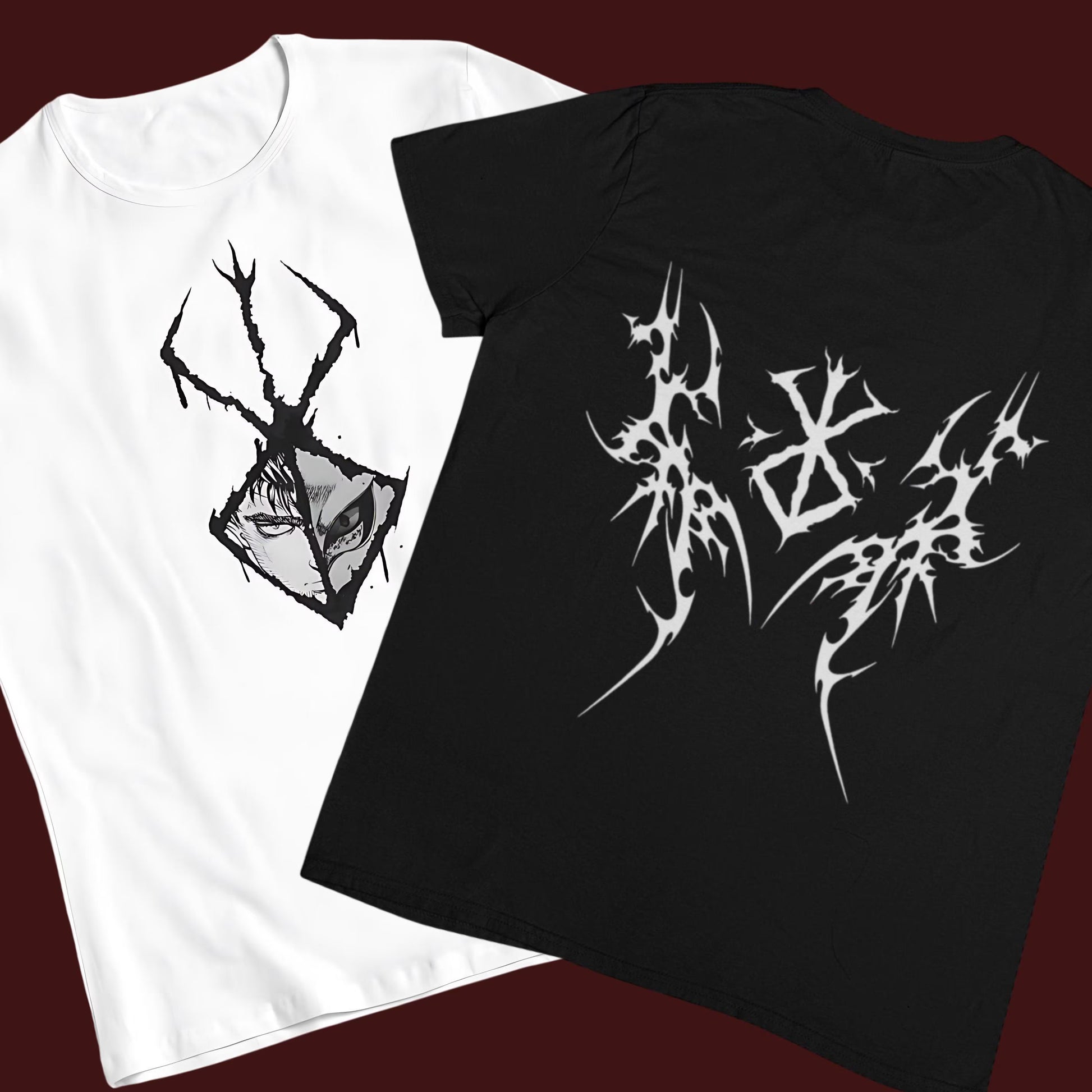 Cybersigilism Berserk: Guts and Griffith – Anime y2k T-Shirt / Hoodie / Sweater | Cool Anime Cyber Streetwear