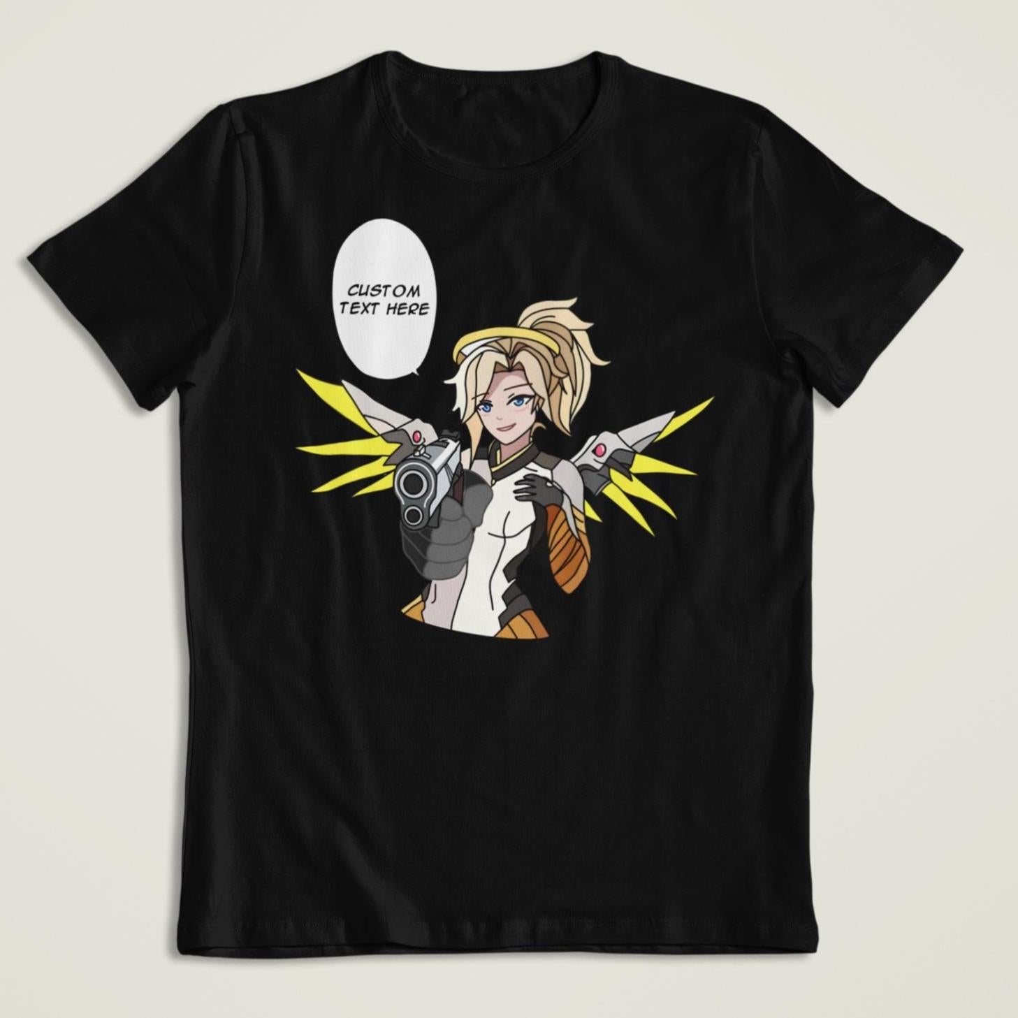 Mercy Overwatch: CUSTOM text / 'Lock the fuck in' Funny T-Shirt / Hoodie / Sweater | Gaming Streetwear