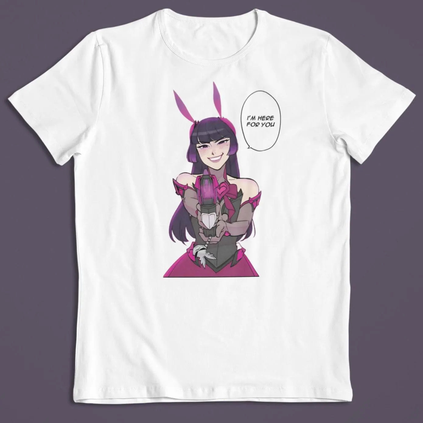 Dokiwatch D.VA Overwatch: CUSTOM text / 'I'm here for you' 'Lock the fuck in' Funny T-Shirt / Hoodie / Sweater | Gaming Streetwear