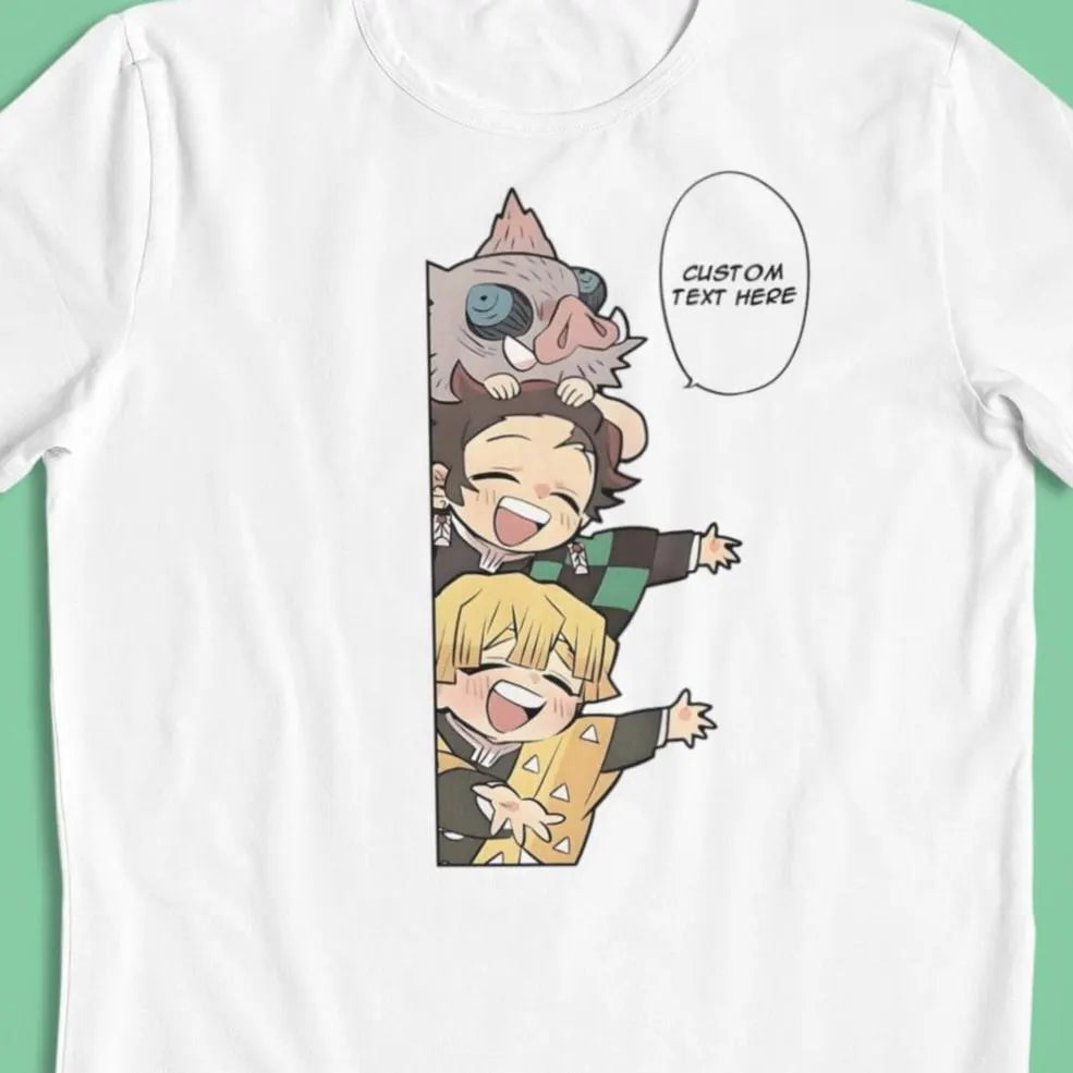Demon Slayer Chibi: CUSTOM text –  Anime T-Shirt / Hoodie / Sweater | Cool Anime Streetwear
