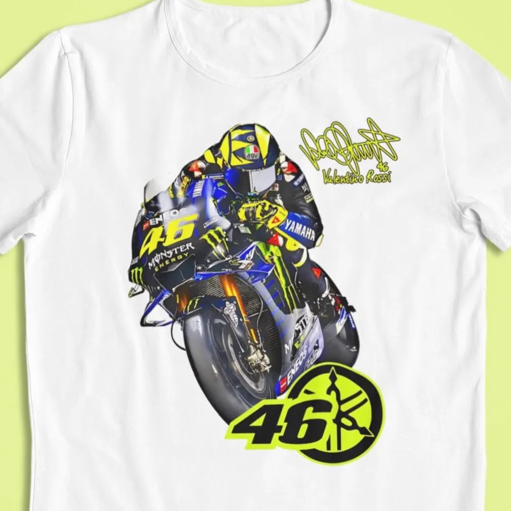 Valentino Rossi #46 Yamaha Racing Graphic Tee, Motorsport Gift for Fans –  MotoGP legend T-Shirt / Hoodie / Sweater | Cool Streetwear