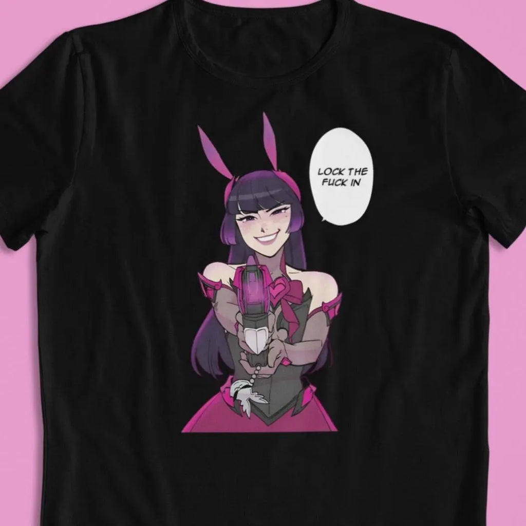 Dokiwatch D.VA Overwatch: CUSTOM text / 'I'm here for you' 'Lock the fuck in' Funny T-Shirt / Hoodie / Sweater | Gaming Streetwear