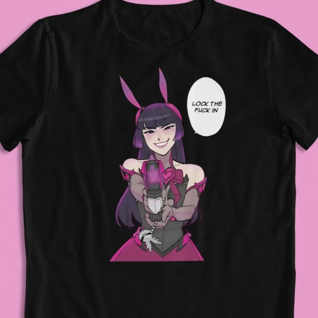 Dokiwatch D.VA Overwatch: CUSTOM text / 'I'm here for you' 'Lock the fuck in' Funny T-Shirt / Hoodie / Sweater | Gaming Streetwear