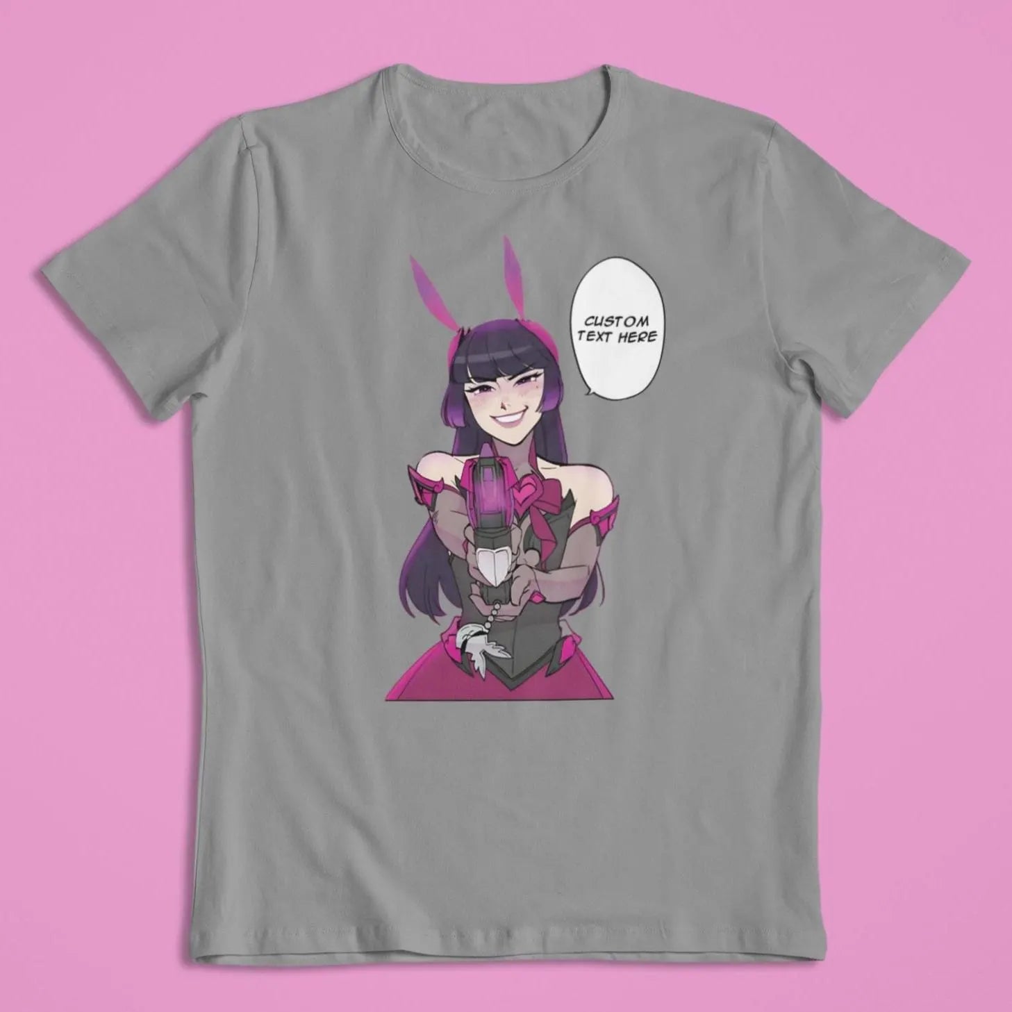 Dokiwatch D.VA Overwatch: CUSTOM text / 'I'm here for you' 'Lock the fuck in' Funny T-Shirt / Hoodie / Sweater | Gaming Streetwear