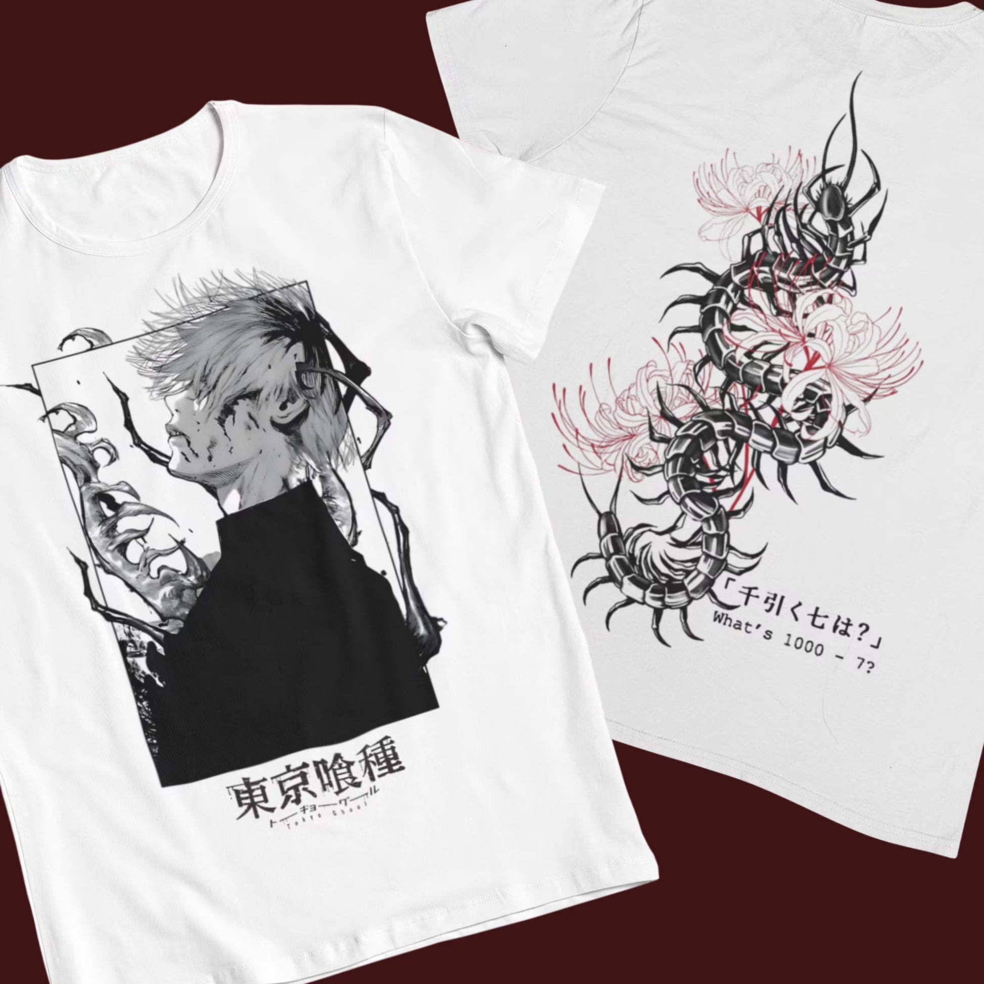Tokyo Ghoul: Ken Kaneki – Front and Back Anime y2k T-Shirt / Hoodie / Sweater | Cool Anime Cyber Streetwear