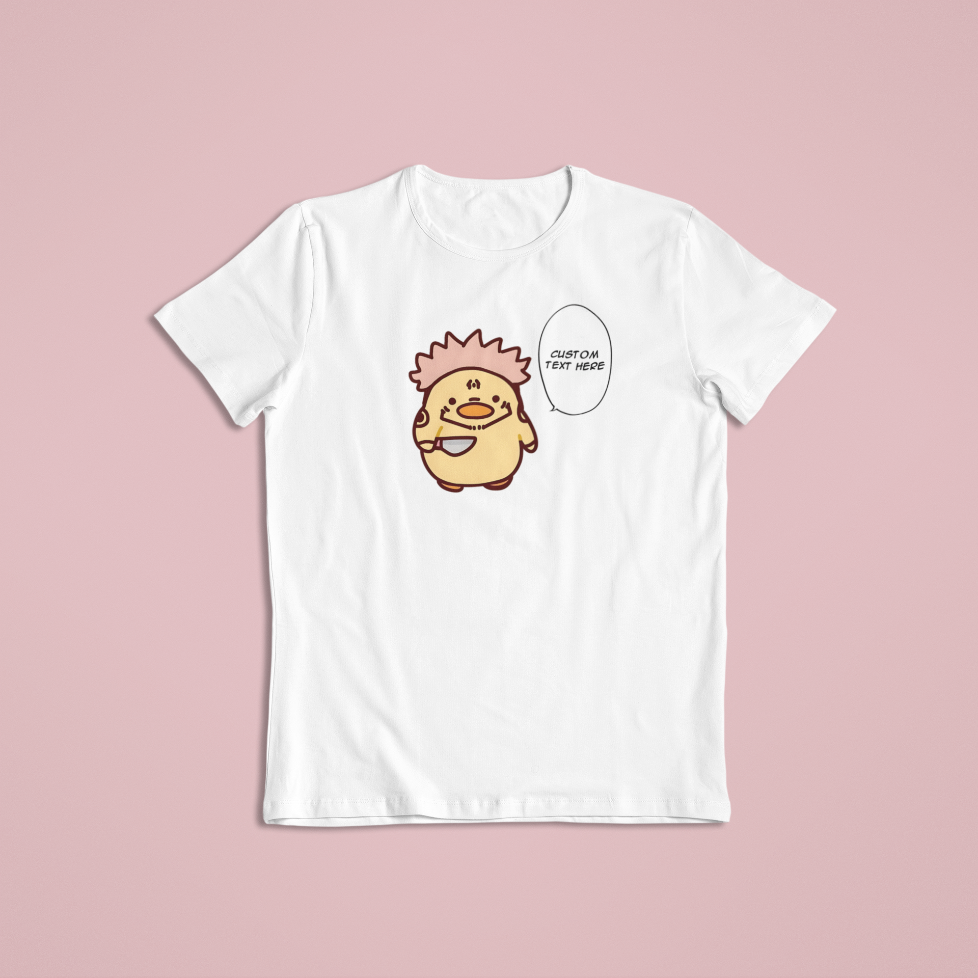Sukuna Duck Chibi: CUSTOM text –  Jujutsu Kaisen T-Shirt / Hoodie / Sweater | Cute Anime Streetwear