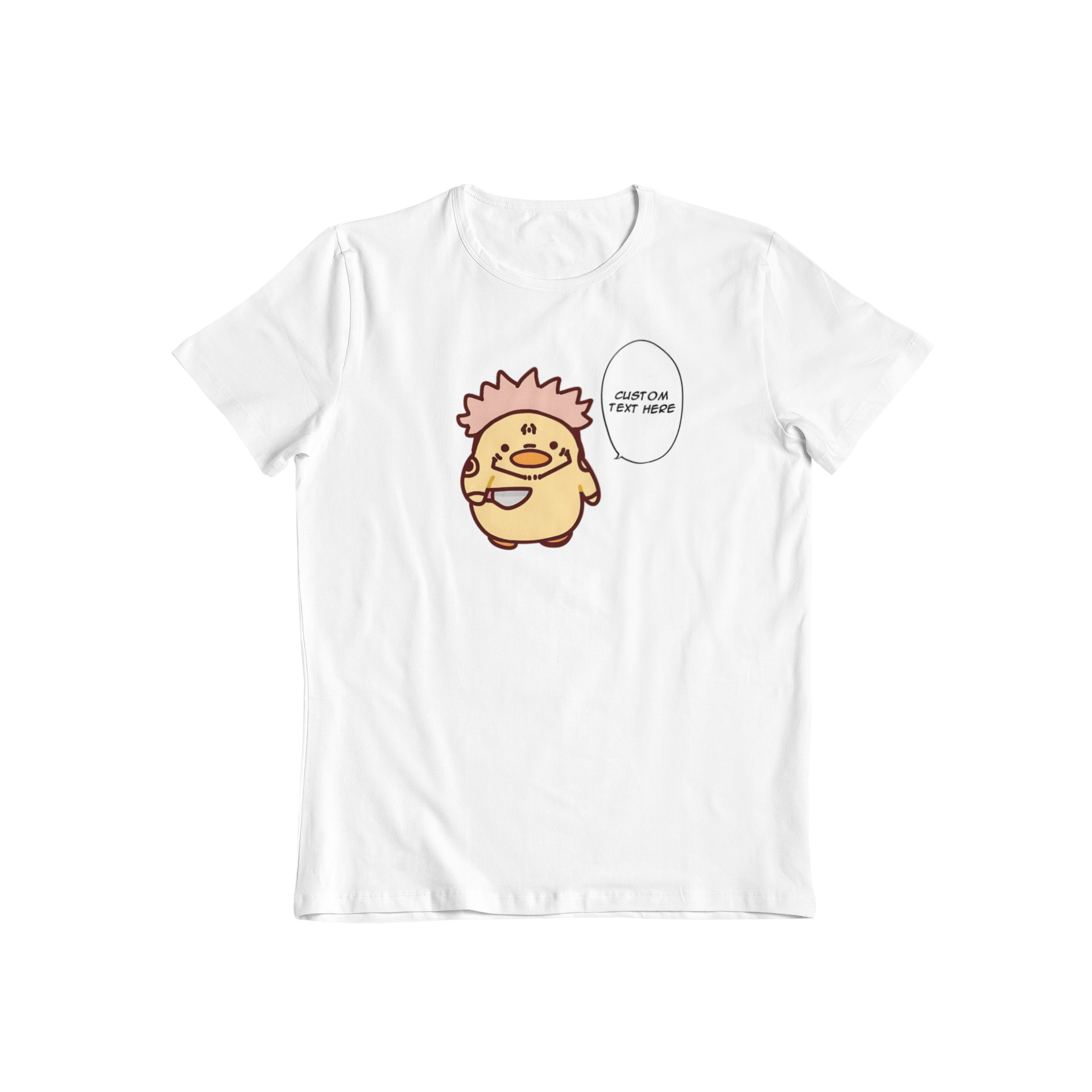 Sukuna Duck Chibi: CUSTOM text –  Jujutsu Kaisen T-Shirt / Hoodie / Sweater | Cute Anime Streetwear