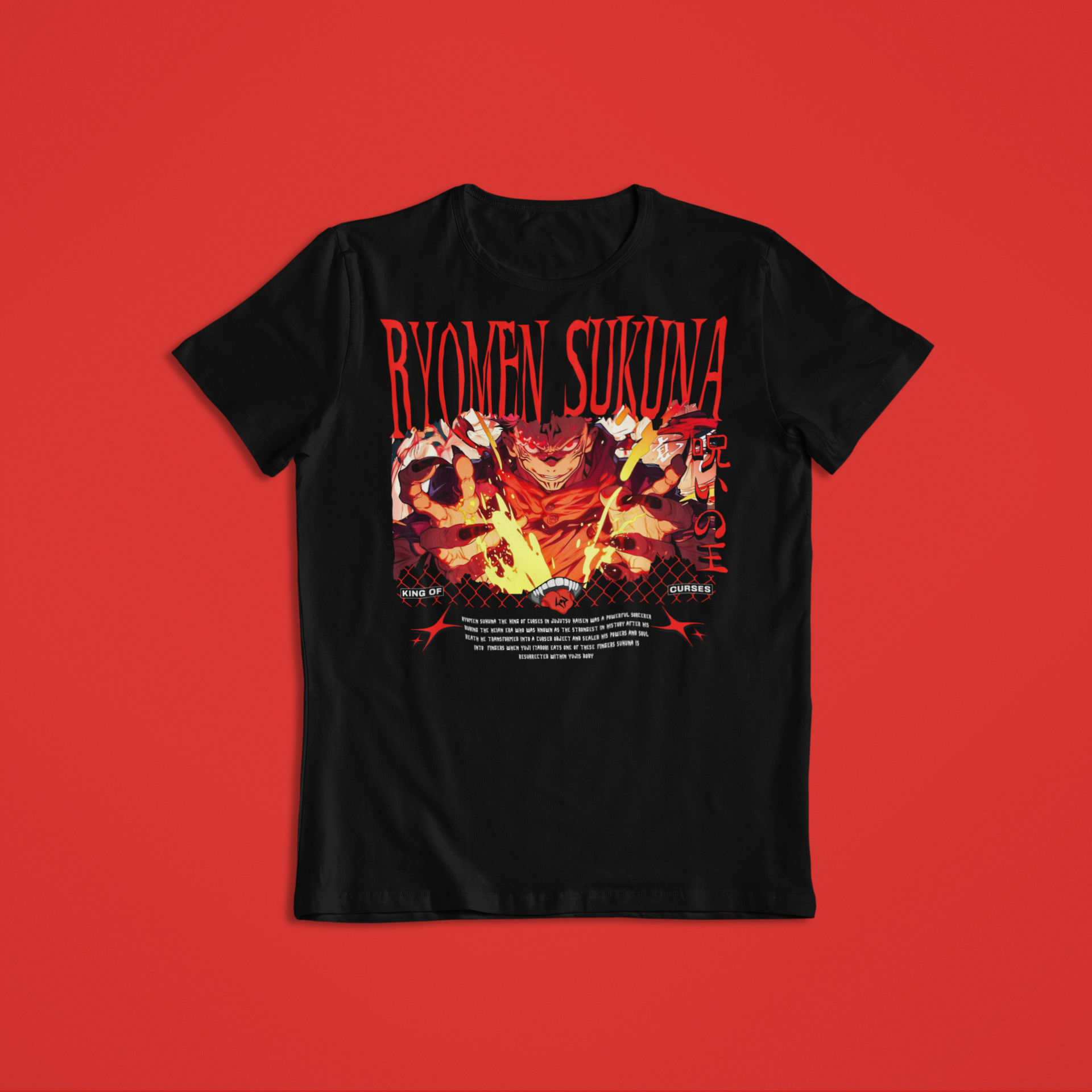 Jujutsu Kaisen: Sukuna –  Anime T-Shirt / Hoodie / Sweater Front & Back Graphic Tee | King of Curses Streetwear