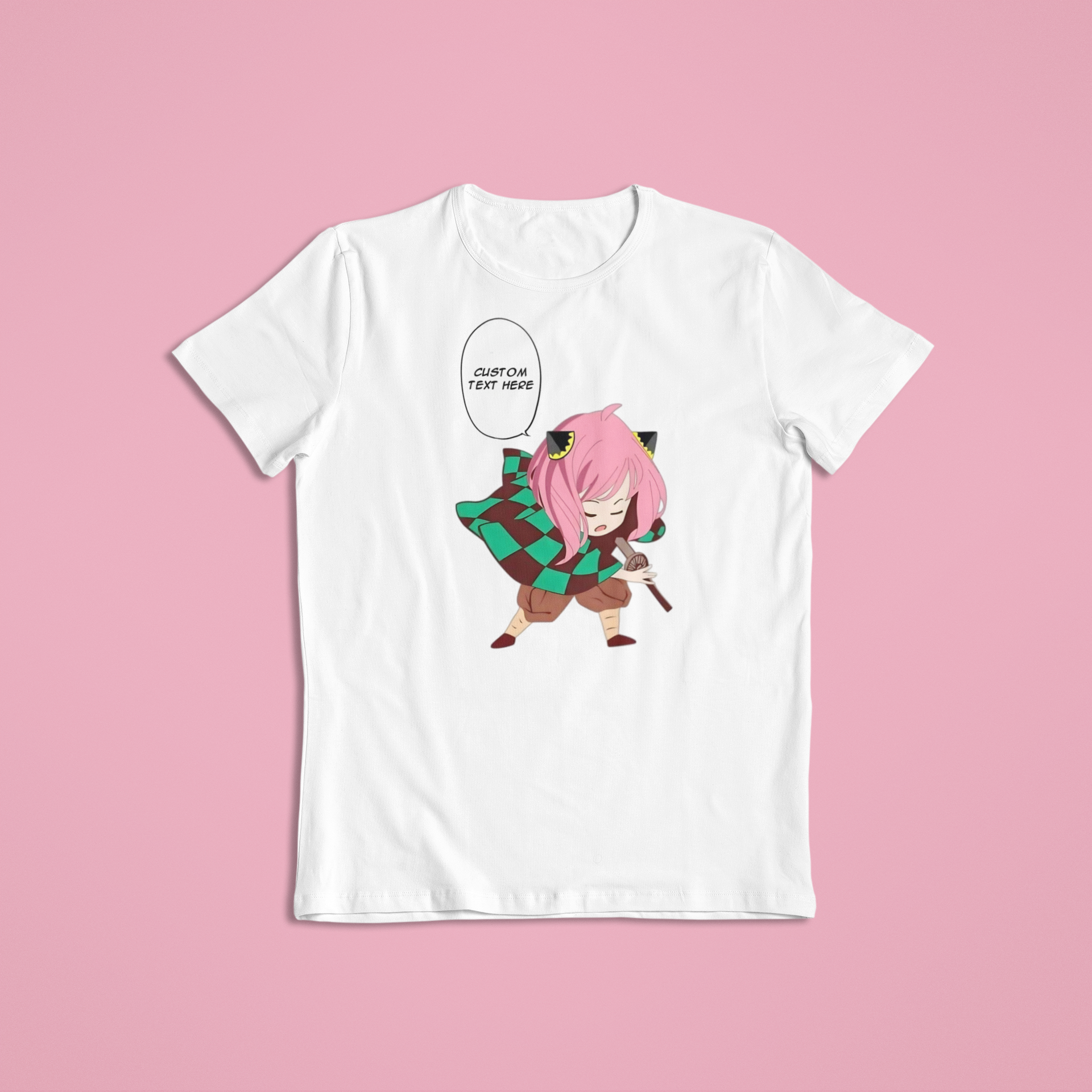 Spy x Family (Demon Slayer): Anya Forger CUSTOM text –  Anime T-Shirt / Hoodie / Sweater | Cute Anime Streetwear