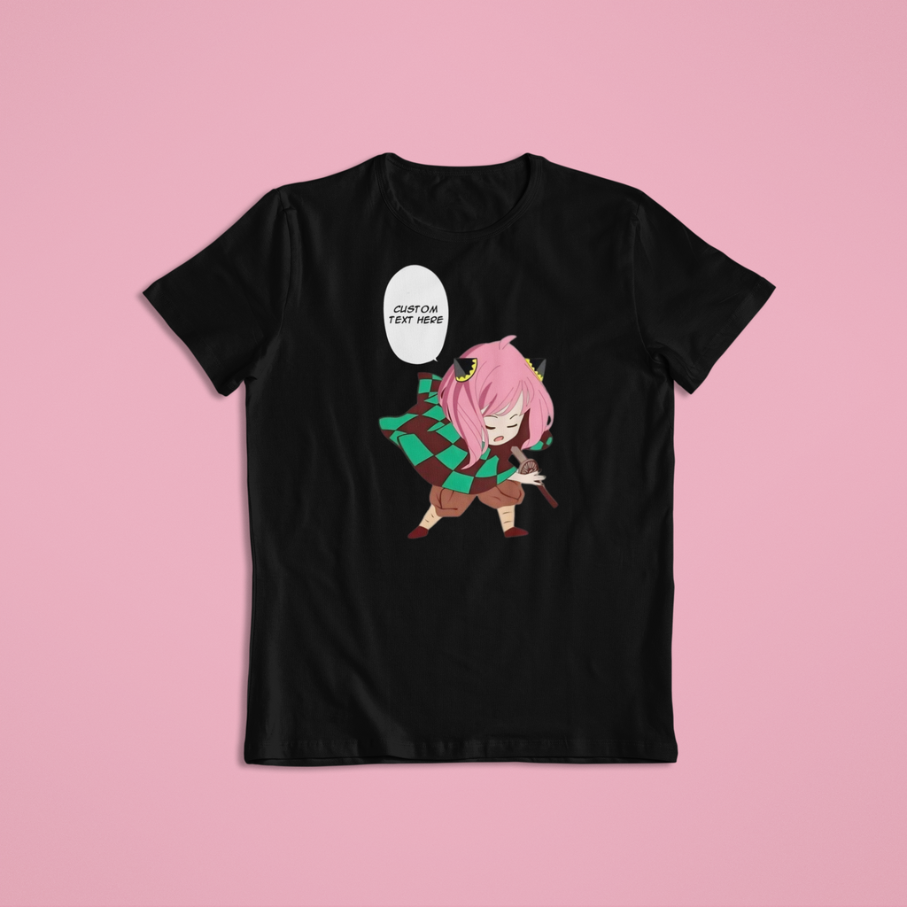 Spy x Family (Demon Slayer): Anya Forger CUSTOM text –  Anime T-Shirt / Hoodie / Sweater | Cute Anime Streetwear