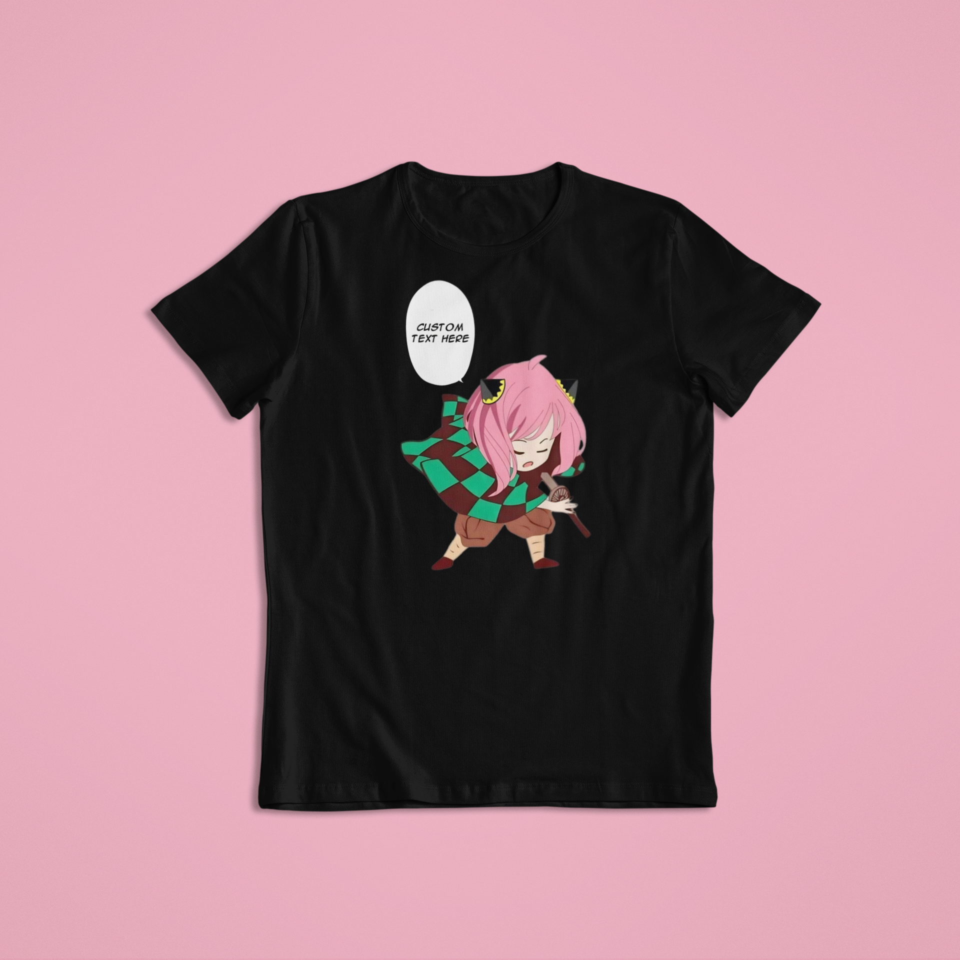 Spy x Family (Demon Slayer): Anya Forger CUSTOM text –  Anime T-Shirt / Hoodie / Sweater | Cute Anime Streetwear