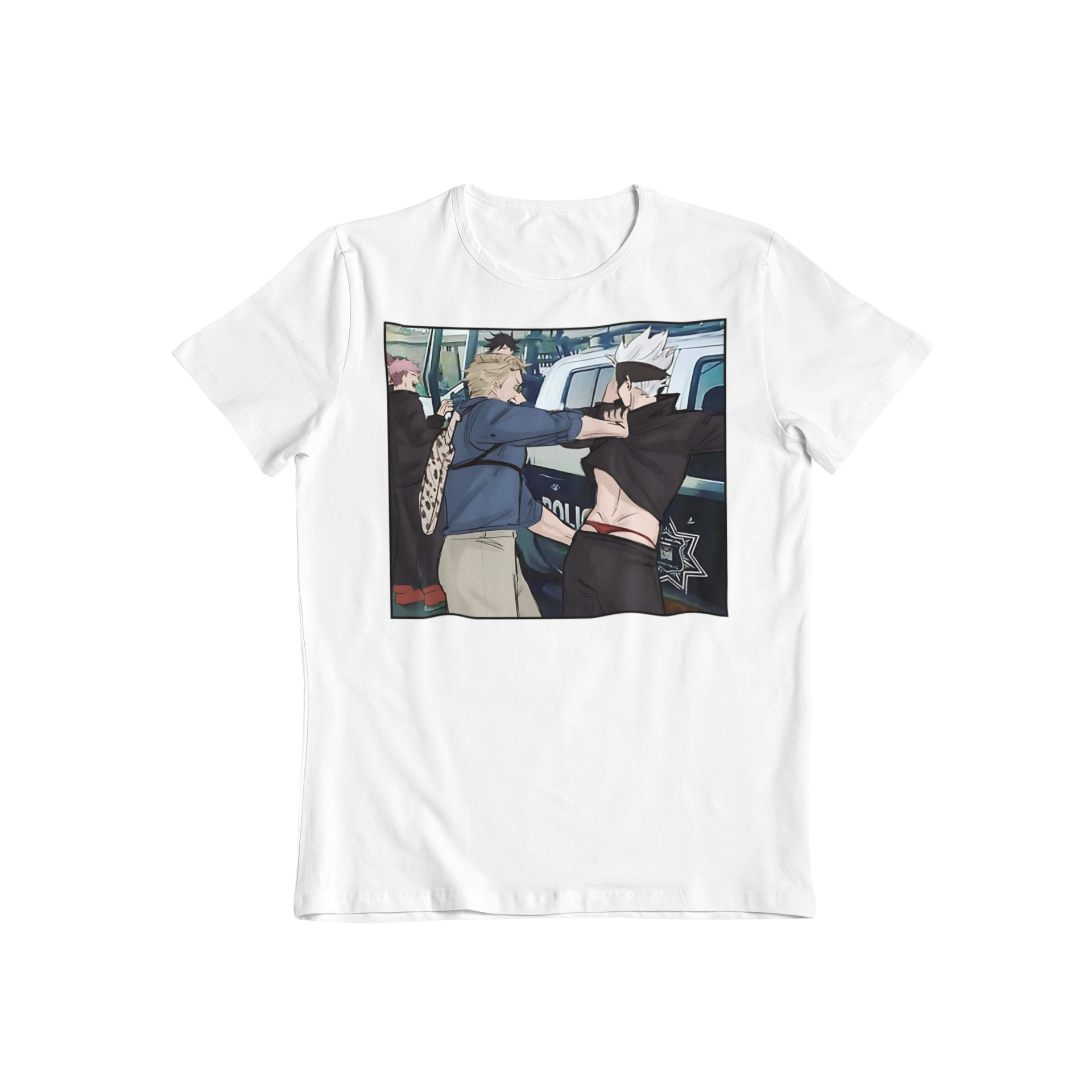 Gojo Satoru arrested by Nanami Kento : Jujutsu Kaisen Funny T-Shirt / Hoodie / Sweater | Cute Anime Streetwear