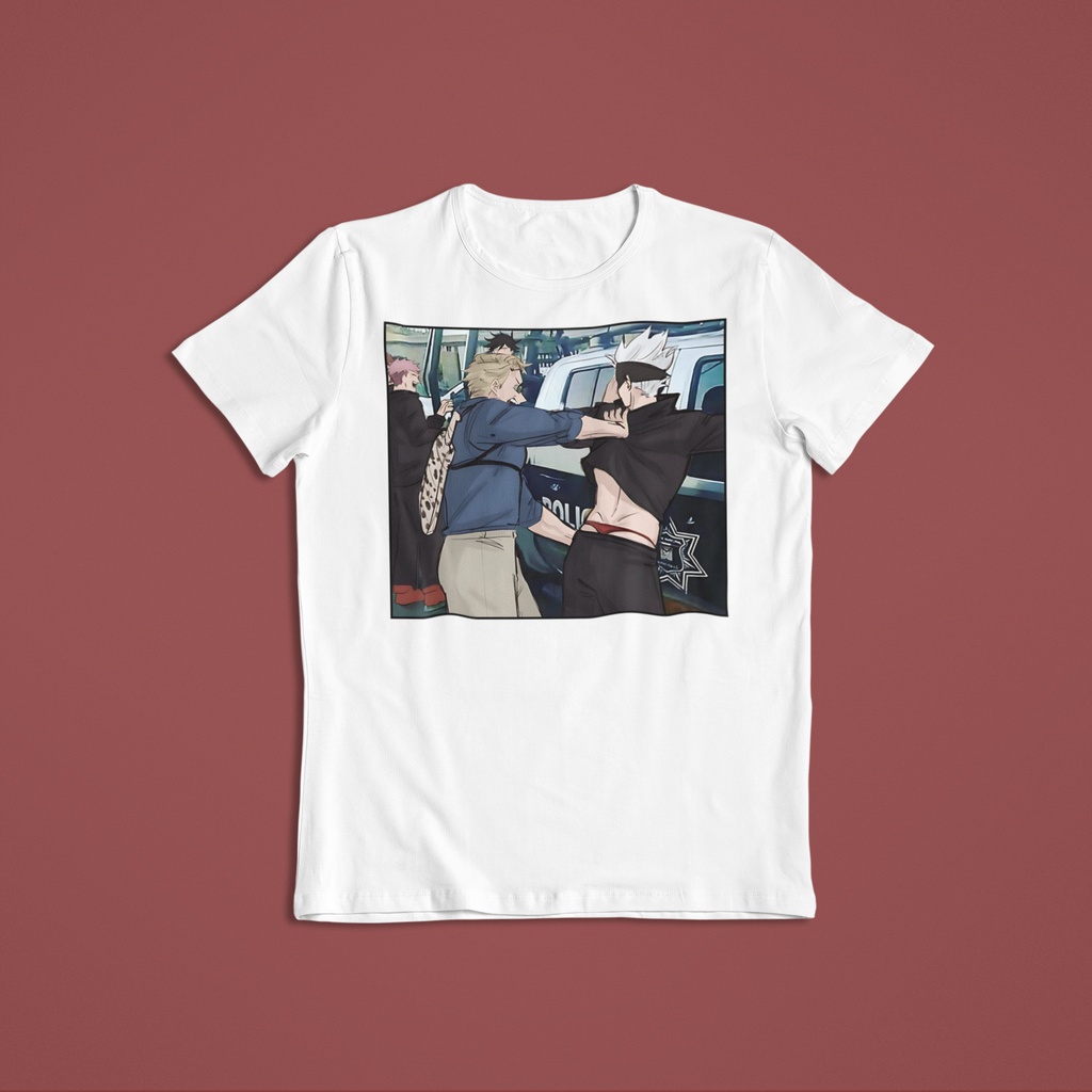 Gojo Satoru arrested by Nanami Kento : Jujutsu Kaisen Funny T-Shirt / Hoodie / Sweater | Cute Anime Streetwear