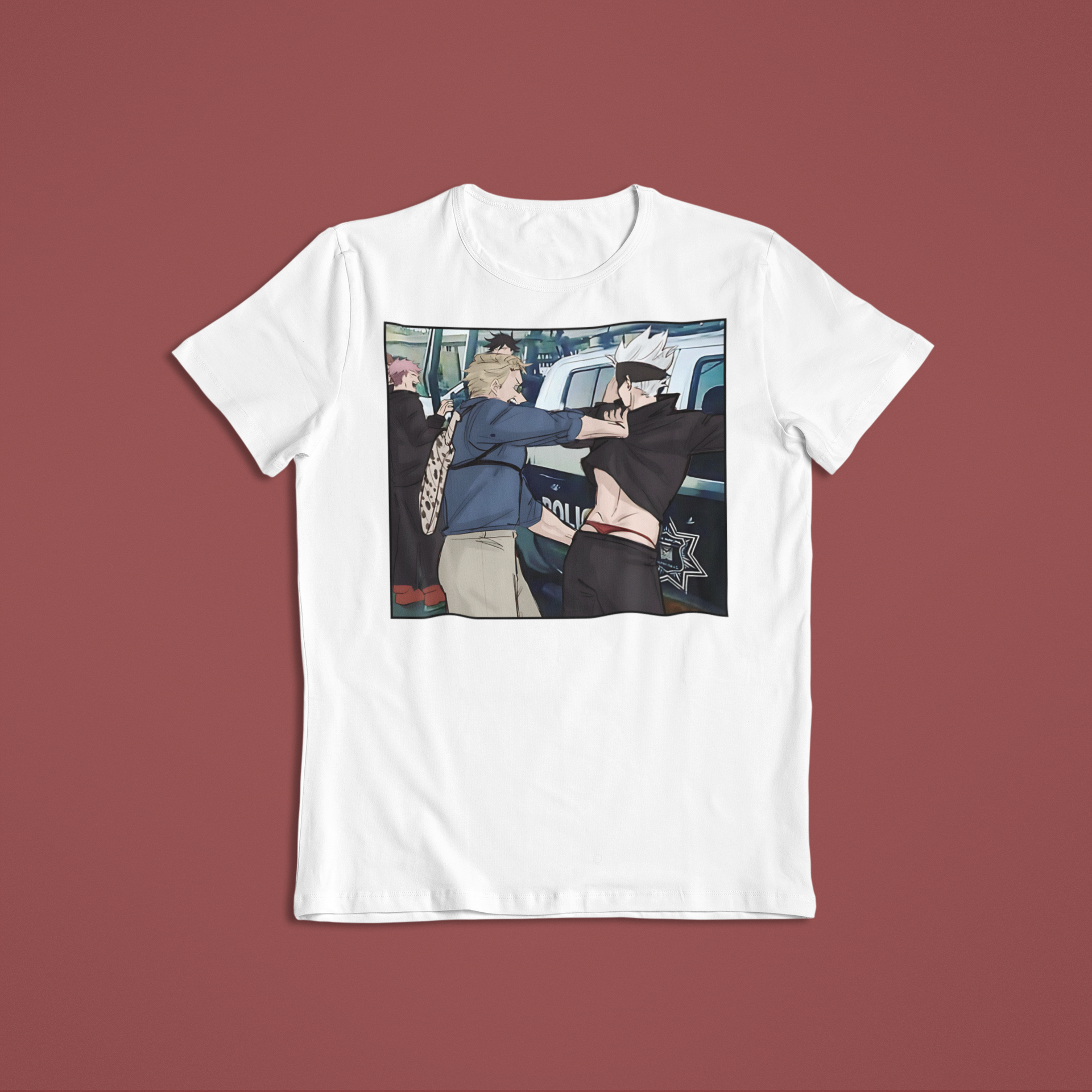 Gojo Satoru arrested by Nanami Kento : Jujutsu Kaisen Funny T-Shirt / Hoodie / Sweater | Cute Anime Streetwear