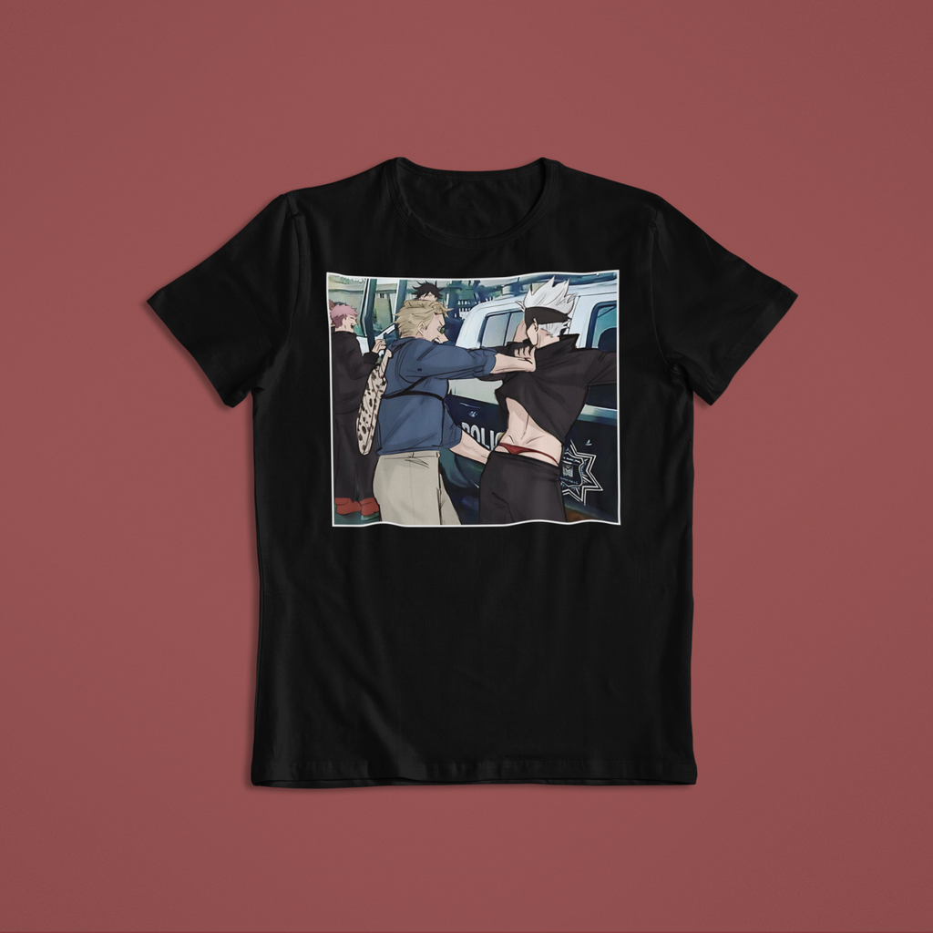 Gojo Satoru arrested by Nanami Kento : Jujutsu Kaisen Funny T-Shirt / Hoodie / Sweater | Cute Anime Streetwear