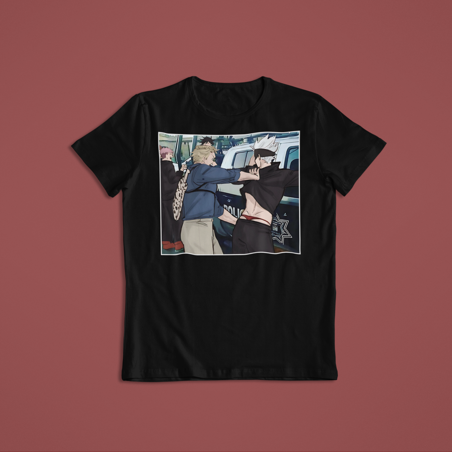 Gojo Satoru arrested by Nanami Kento : Jujutsu Kaisen Funny T-Shirt / Hoodie / Sweater | Cute Anime Streetwear