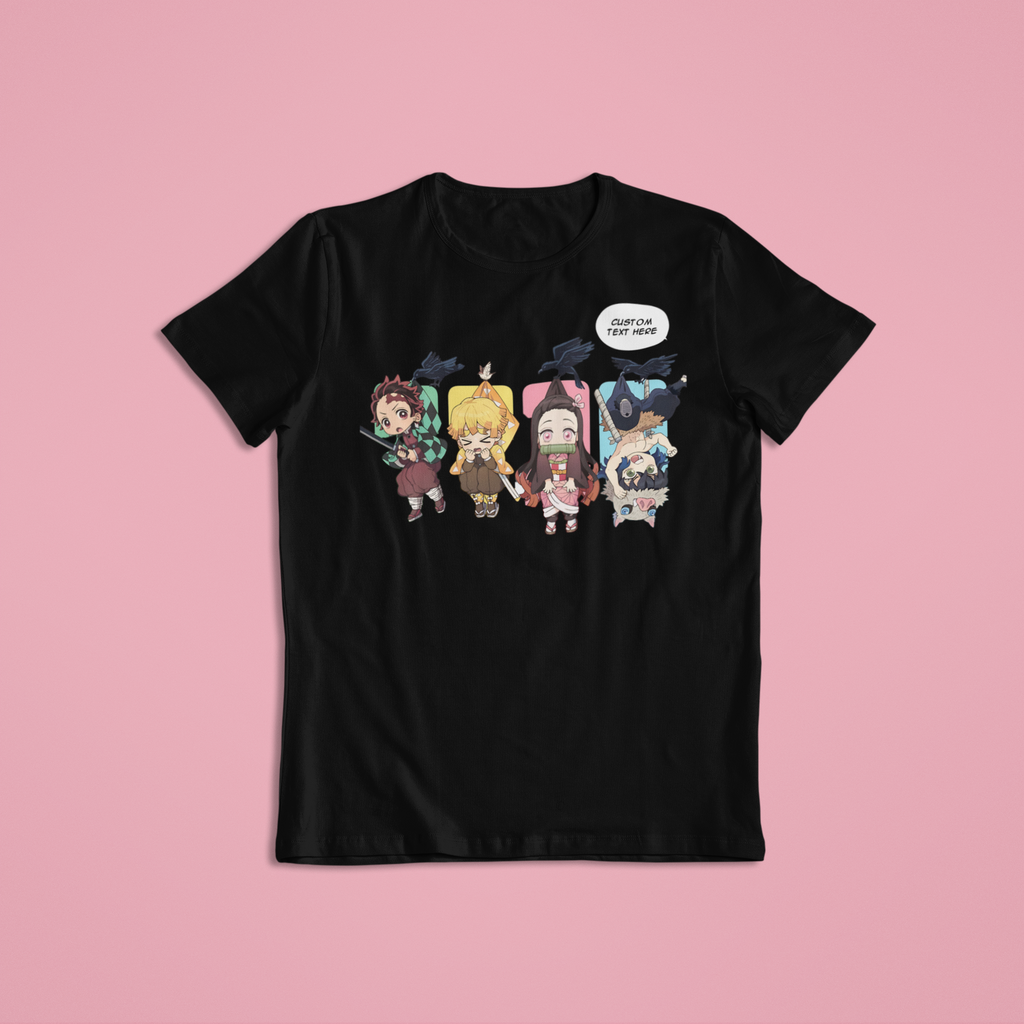 Demon Slayer Chibi: CUSTOM text –  Anime T-Shirt / Hoodie / Sweater | Cool Anime Streetwear