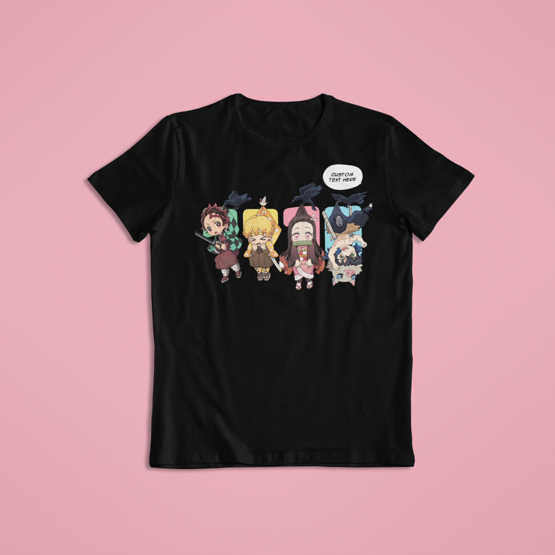Demon Slayer Chibi: CUSTOM text –  Anime T-Shirt / Hoodie / Sweater | Cool Anime Streetwear