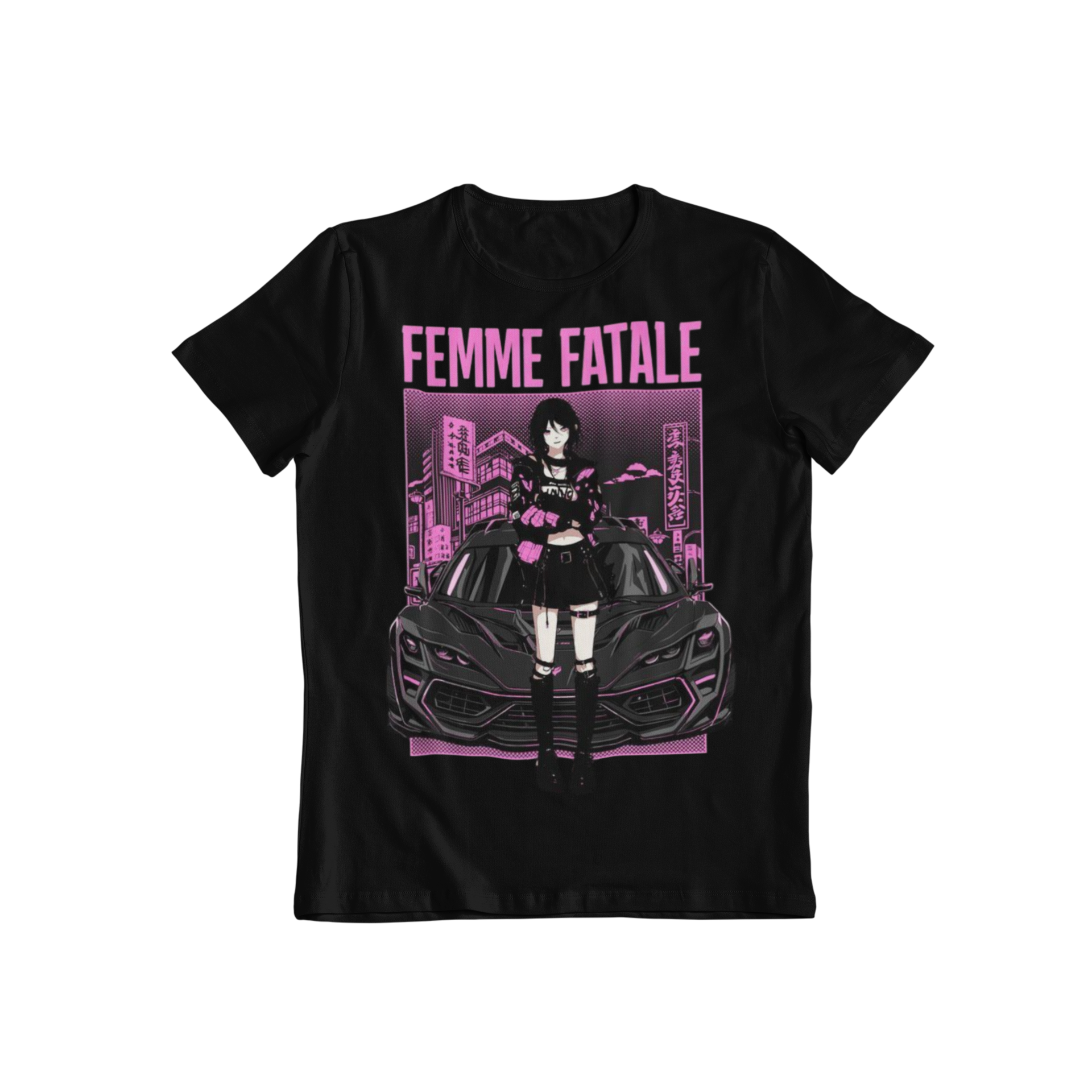 Femme Fatale: Car Girl –  Anime T-Shirt / Hoodie / Sweater | Cool Anime Tokyo-Style Cyber-Punk Streetwear