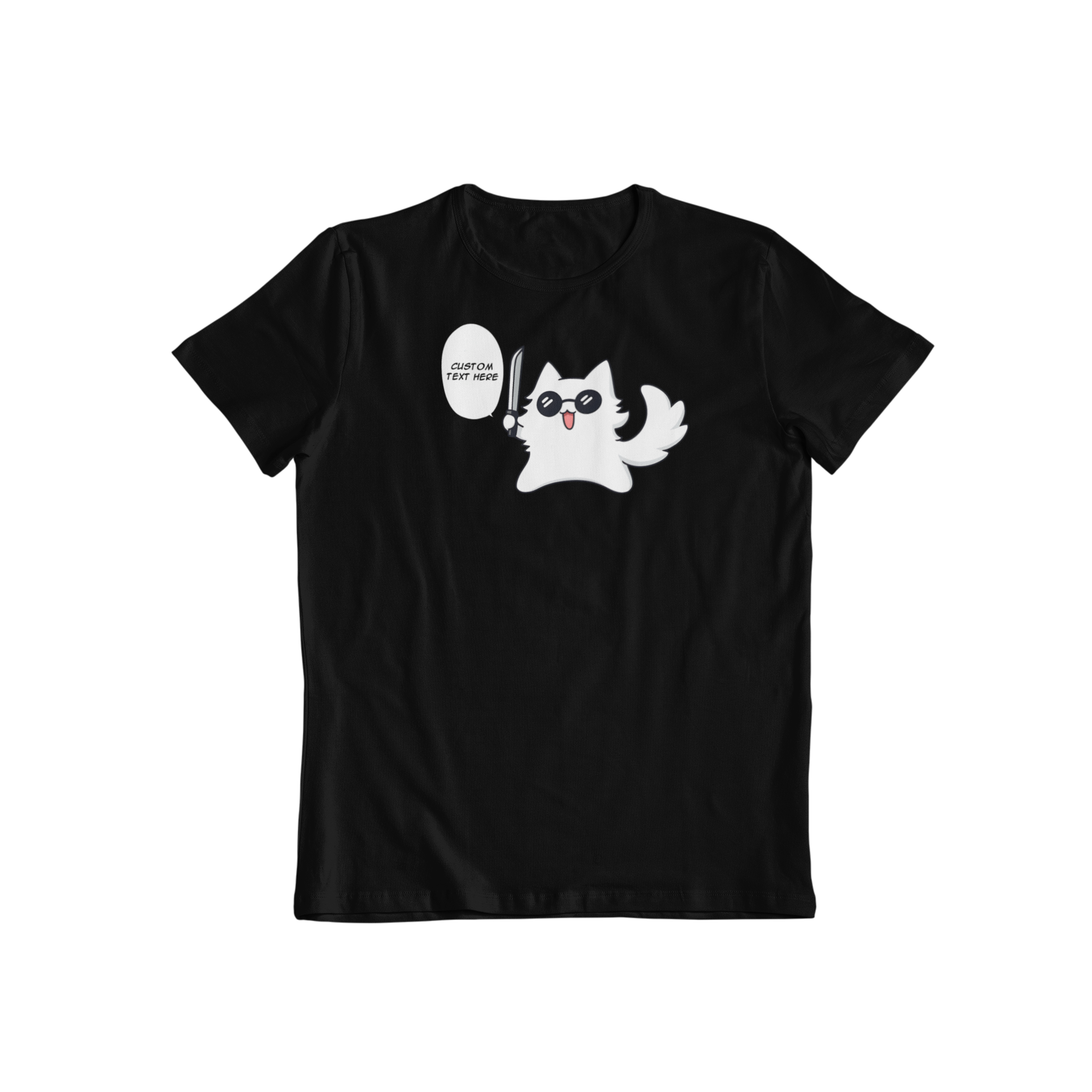Gojo Satoru Cat Chibi: CUSTOM text –  Jujutsu Kaisen T-Shirt / Hoodie / Sweater | Cute Anime Streetwear