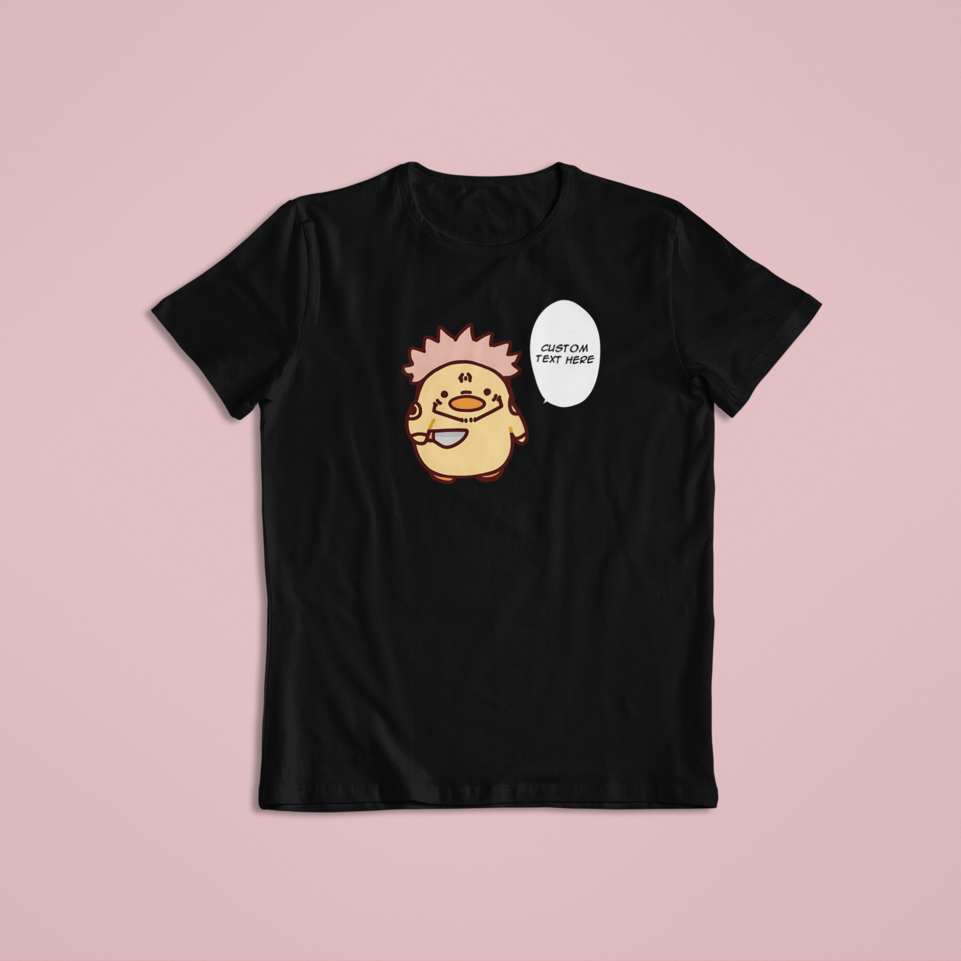 Sukuna Duck Chibi: CUSTOM text –  Jujutsu Kaisen T-Shirt / Hoodie / Sweater | Cute Anime Streetwear