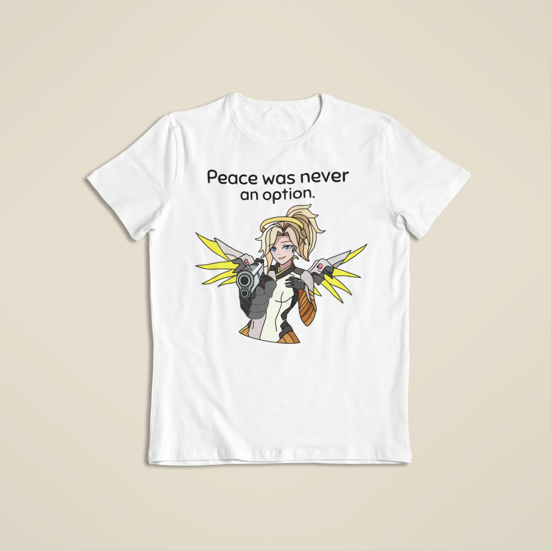 Mercy Overwatch: 'Peace was never an option' Funny T-Shirt Mercy T-Shirt / Hoodie / Sweatshirt | Gaming Streetwear
