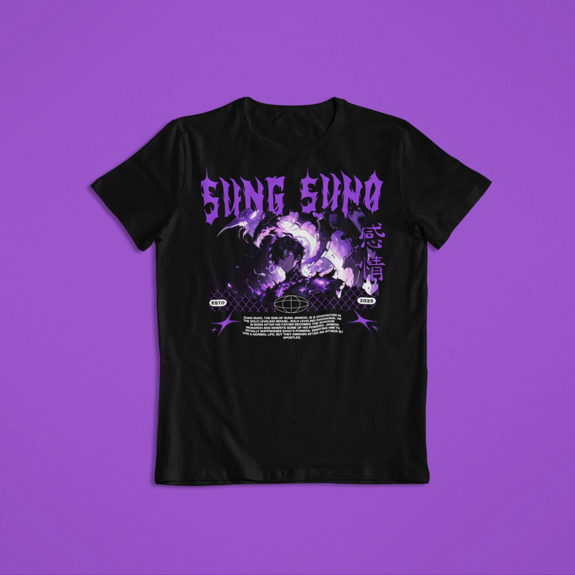 Solo Leveling Ragnarok: Sung Suho Purple Flame –  Anime T-Shirt / Hoodie / Sweater | Cool Anime Streetwear