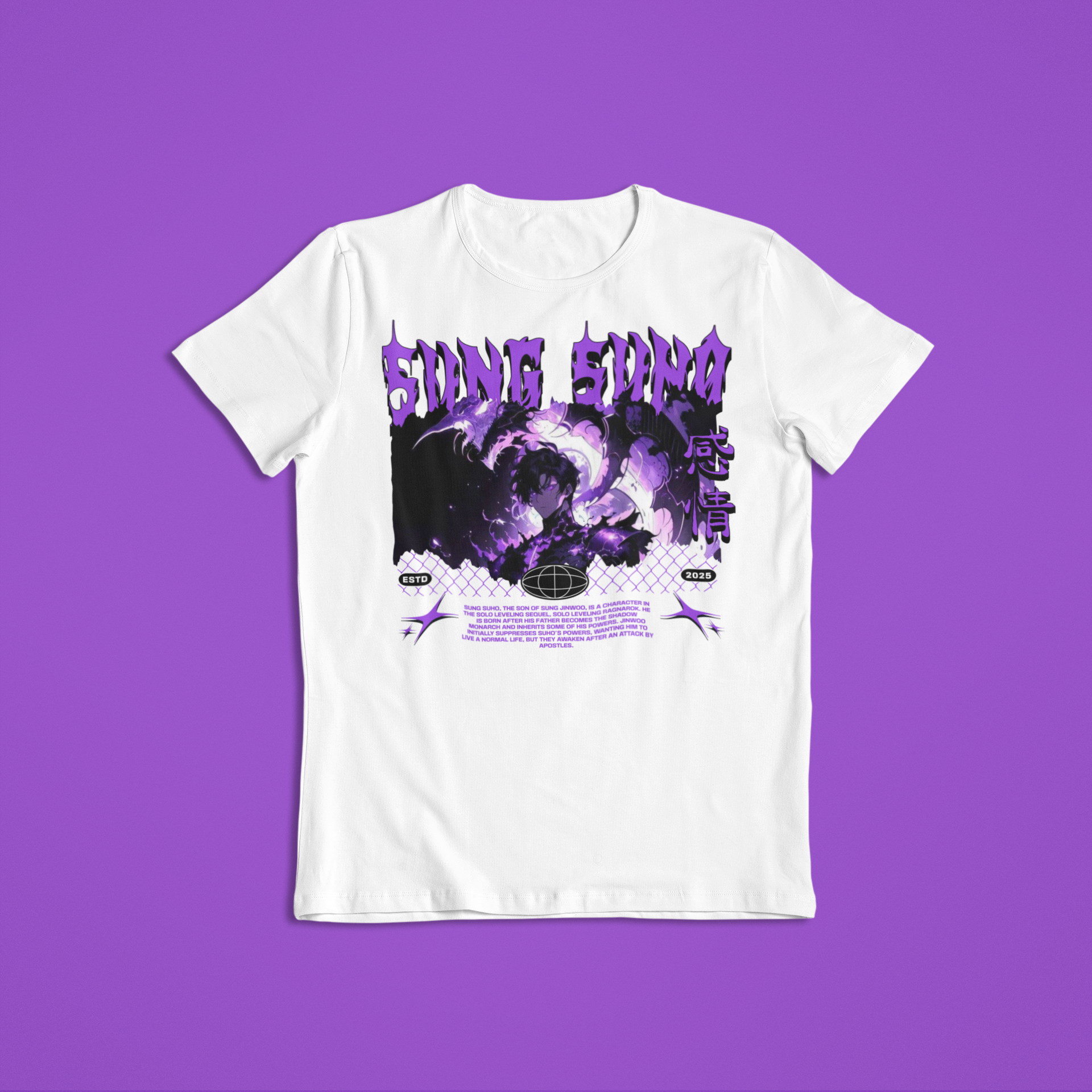 Solo Leveling Ragnarok: Sung Suho Purple Flame –  Anime T-Shirt / Hoodie / Sweater | Cool Anime Streetwear