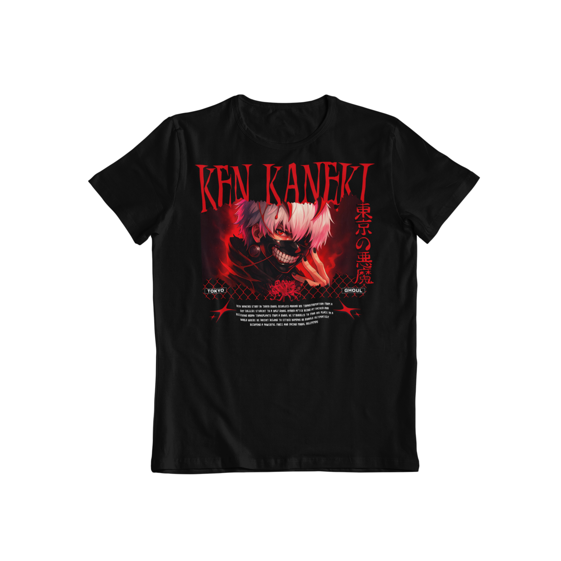 Tokyo Ghoul: Ken Kenaki –  Anime T-Shirt / Hoodie / Ken Kaneki Graphic Tee | Spider Lily themed Tokyo Ghoul Kaneki Streetwear